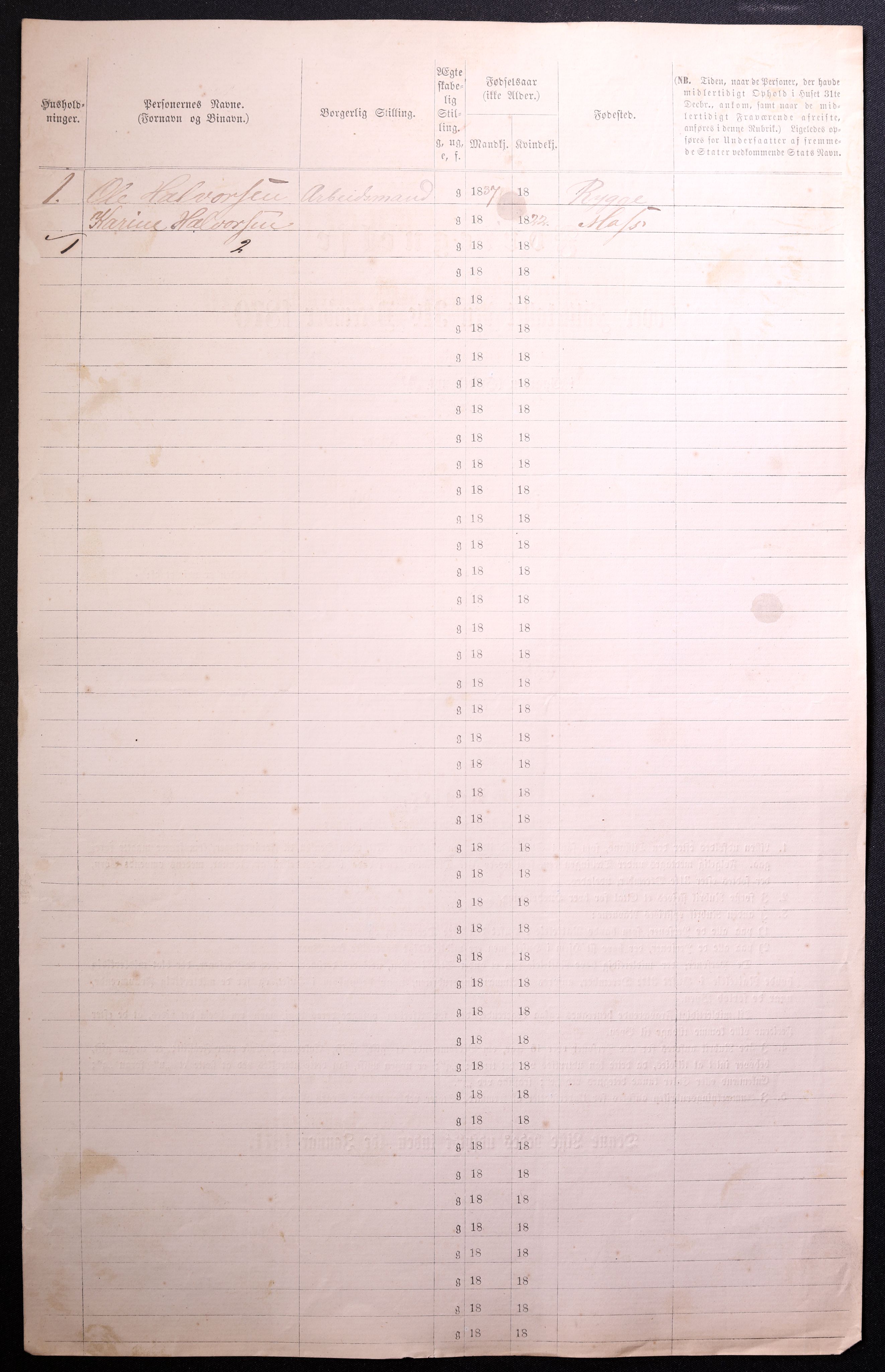 RA, 1870 census for 0104 Moss, 1870, p. 694