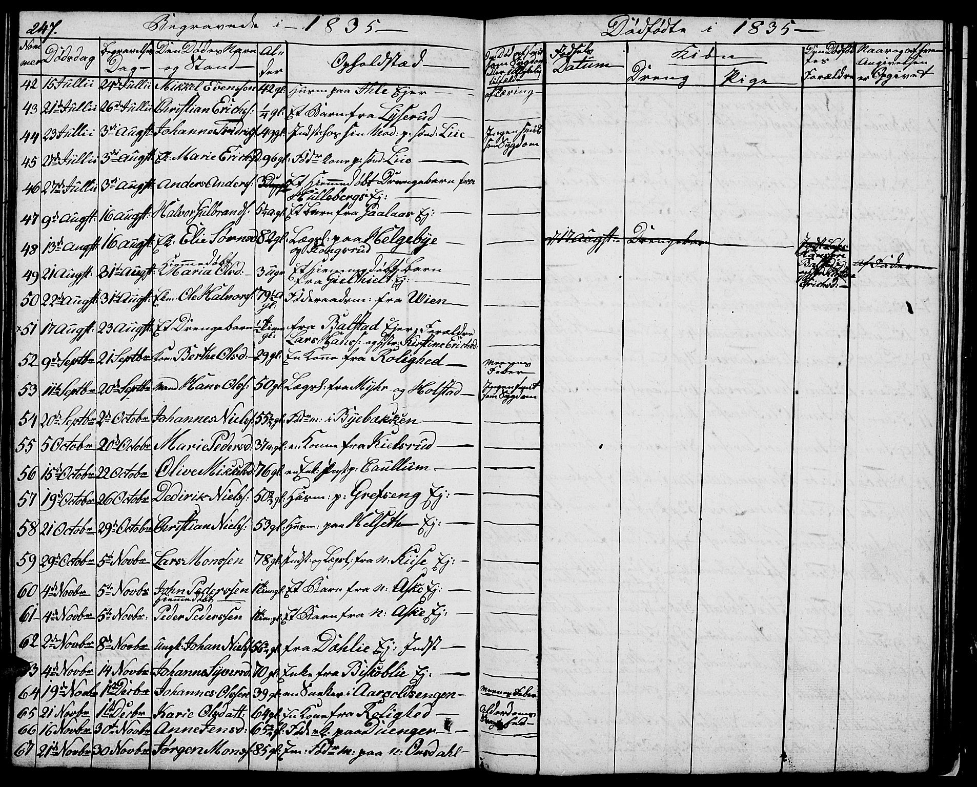 Nes prestekontor, Hedmark, AV/SAH-PREST-020/L/La/L0004: Parish register (copy) no. 4, 1832-1861, p. 247