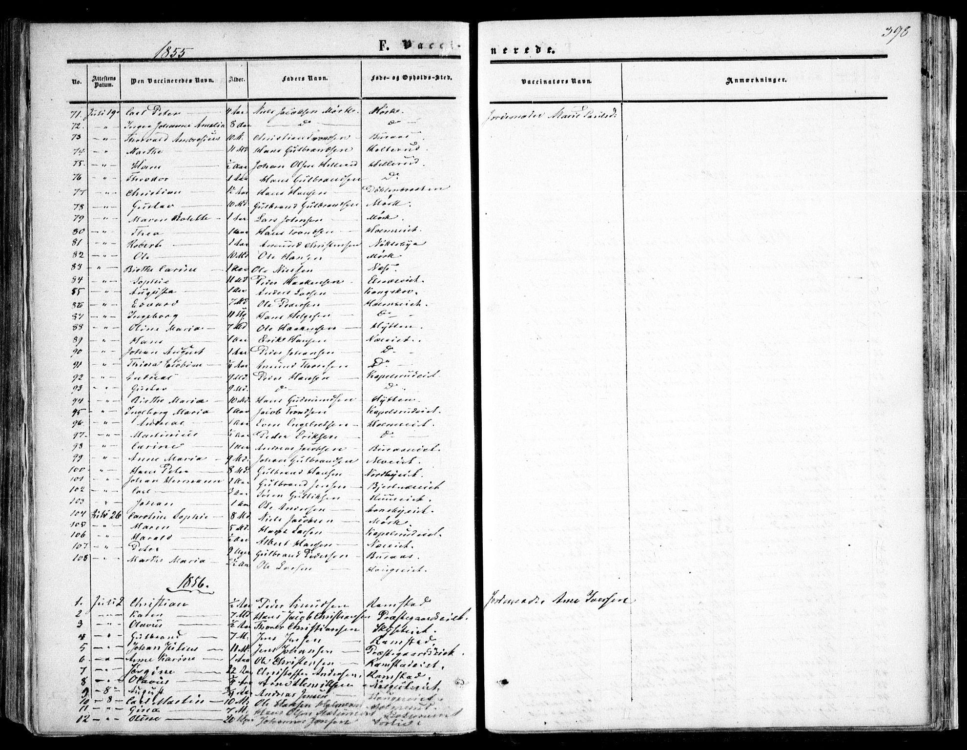 Nittedal prestekontor Kirkebøker, SAO/A-10365a/F/Fa/L0005: Parish register (official) no. I 5, 1850-1862, p. 398