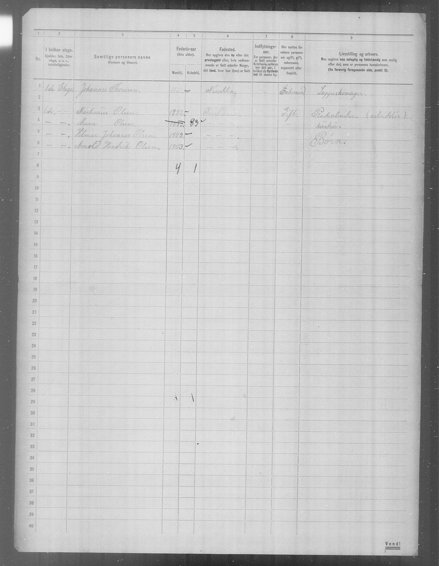 OBA, Municipal Census 1904 for Kristiania, 1904, p. 24542