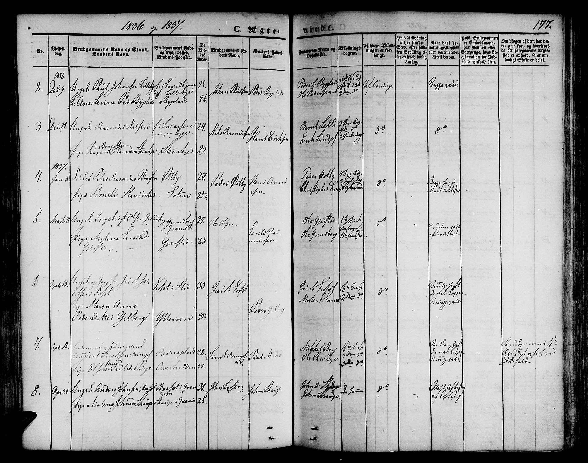 Ministerialprotokoller, klokkerbøker og fødselsregistre - Nord-Trøndelag, SAT/A-1458/746/L0445: Parish register (official) no. 746A04, 1826-1846, p. 177