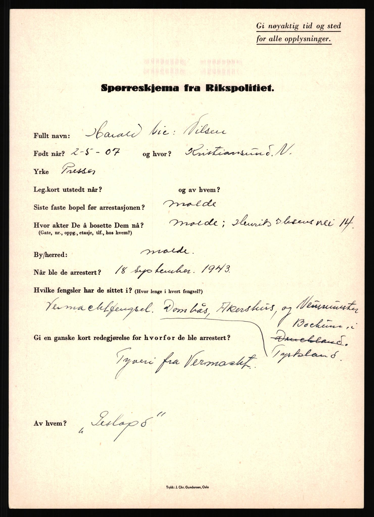 Rikspolitisjefen, AV/RA-S-1560/L/L0012: Mogensen, Øivind - Noraas, Lars, 1940-1945, p. 644