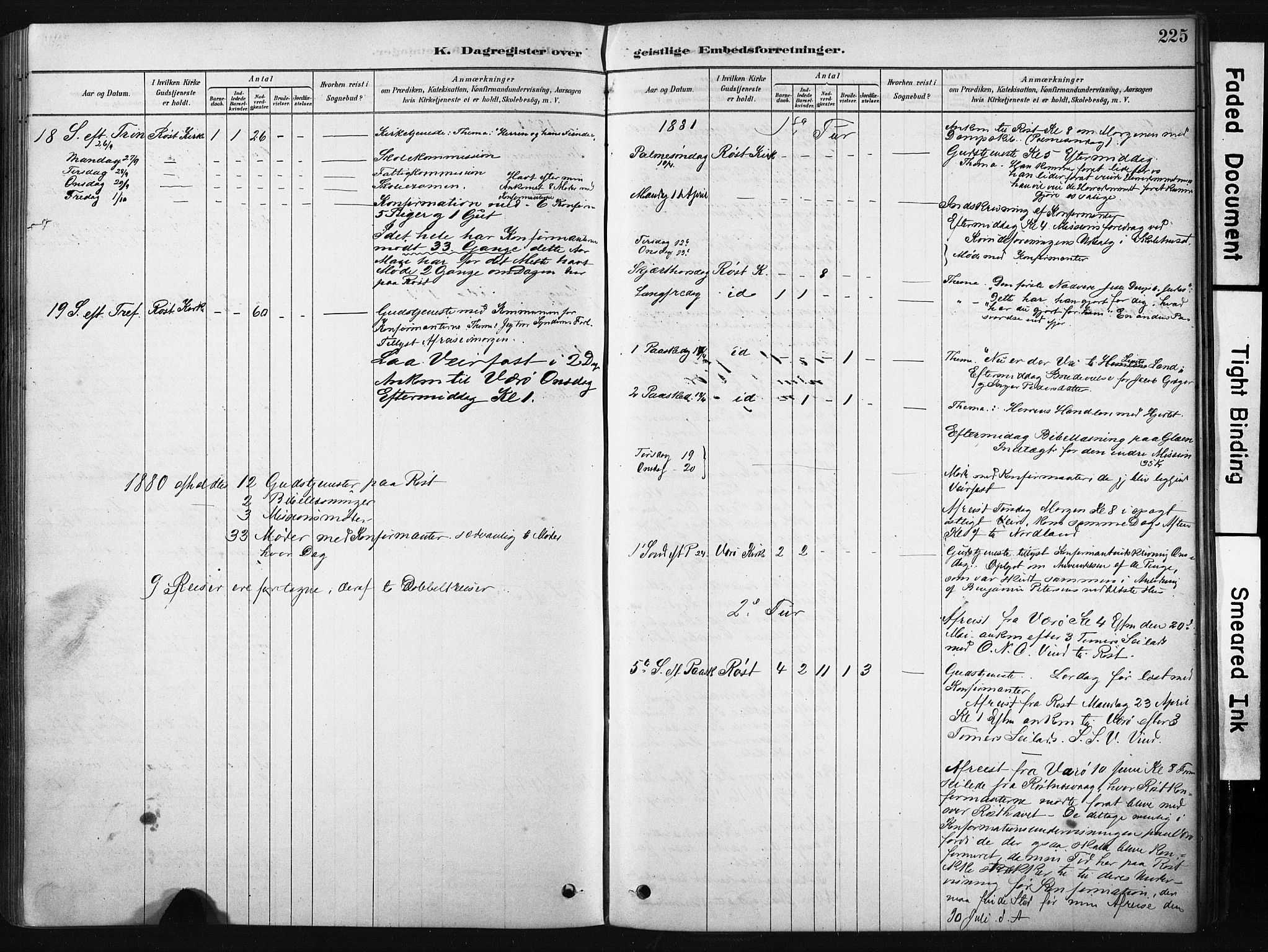 Ministerialprotokoller, klokkerbøker og fødselsregistre - Nordland, AV/SAT-A-1459/808/L0128: Parish register (official) no. 808A01, 1880-1902, p. 225