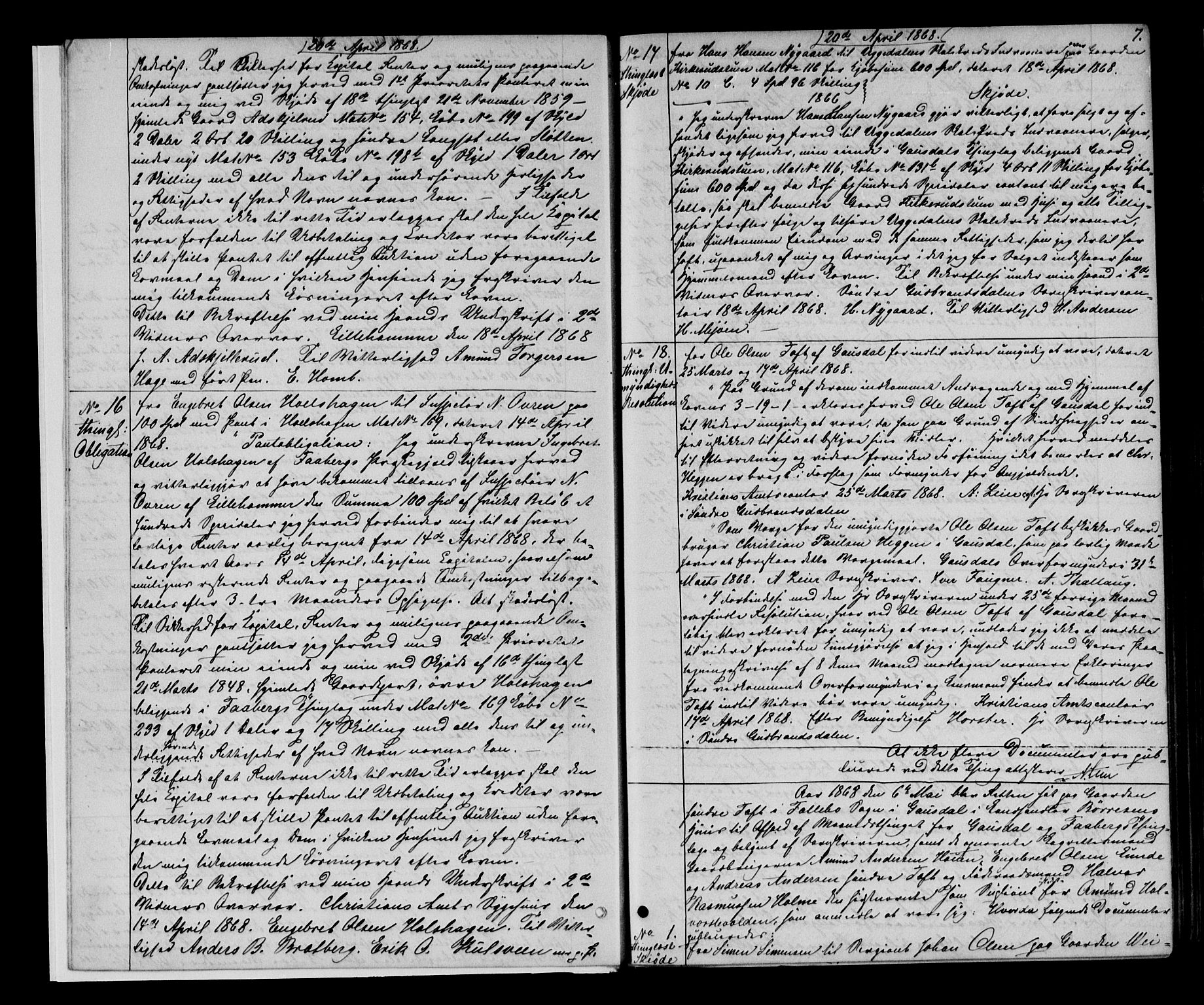 Sør-Gudbrandsdal tingrett, AV/SAH-TING-004/H/Hb/Hba/L0014: Mortgage book no. I 14, 1868-1873, p. 6-7