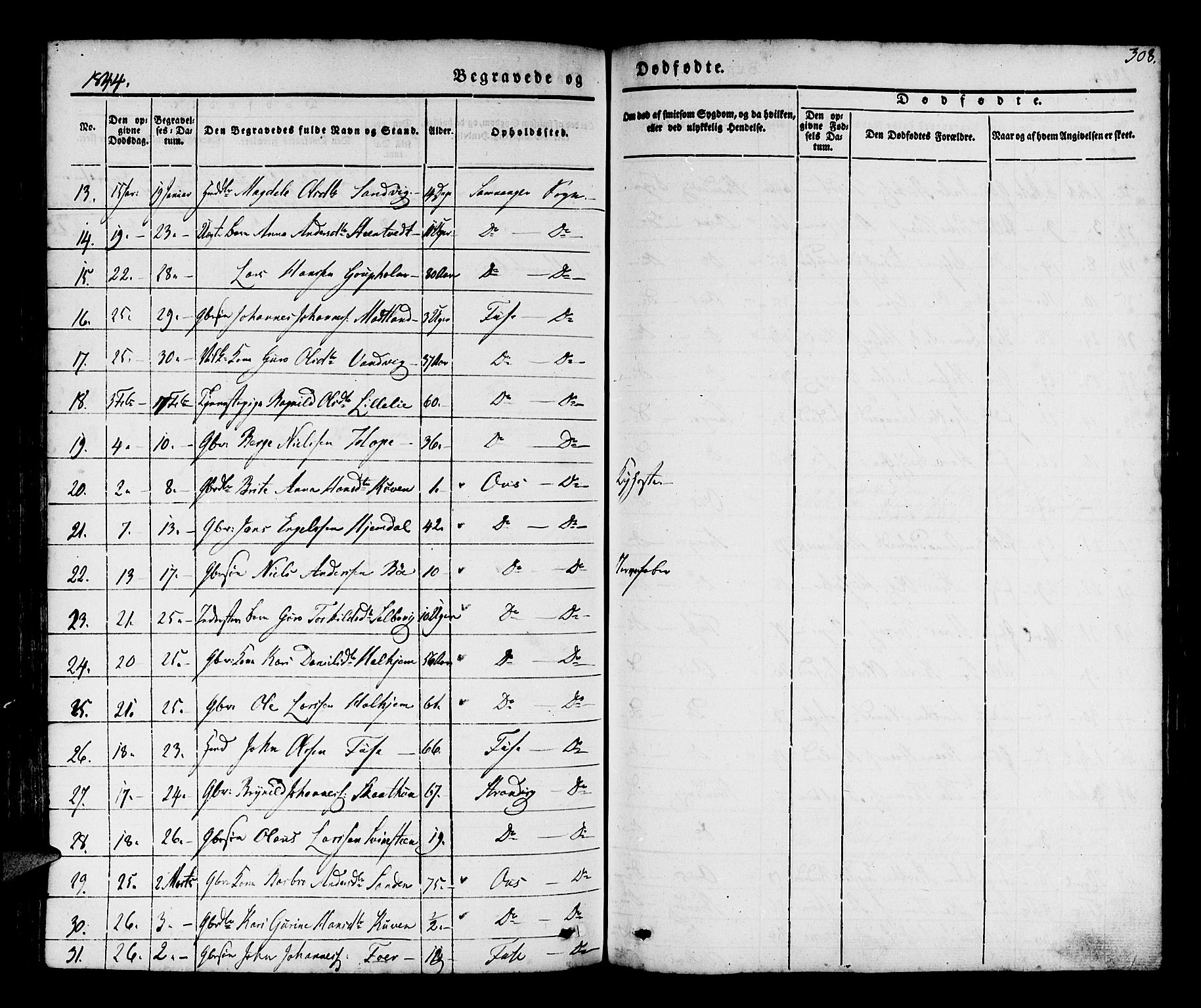 Os sokneprestembete, AV/SAB-A-99929: Parish register (official) no. A 15, 1839-1851, p. 308