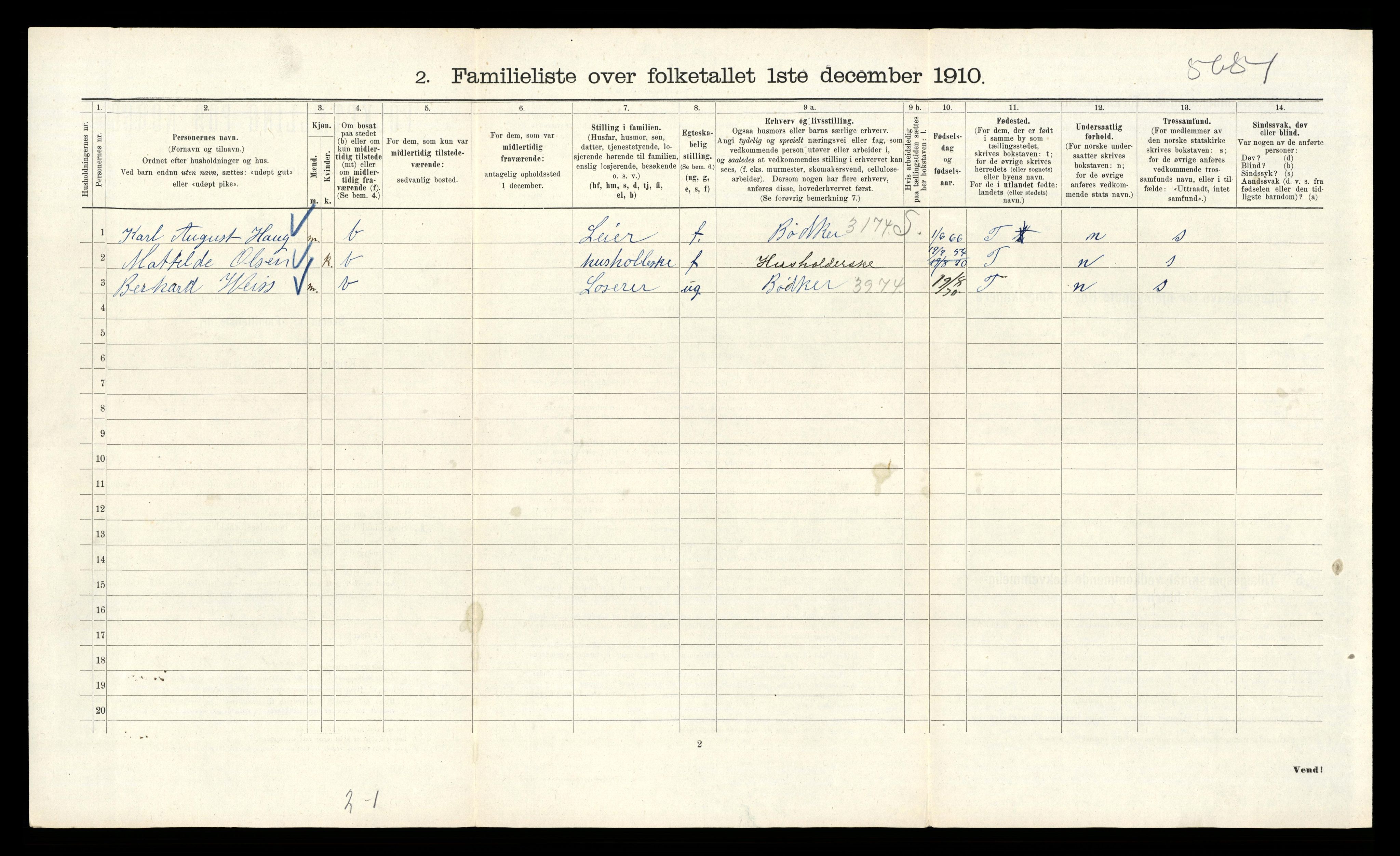 RA, 1910 census for Kristiania, 1910, p. 63482