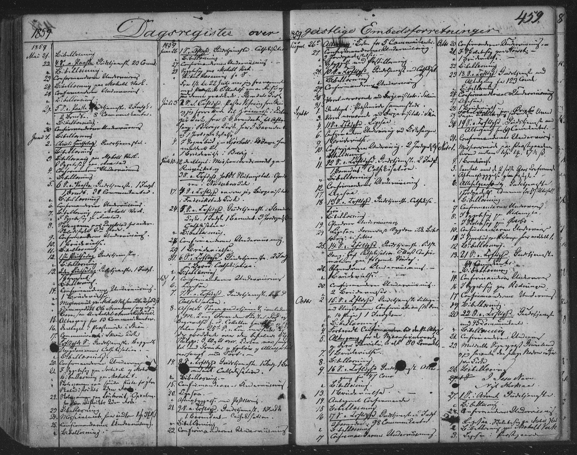 Siljan kirkebøker, SAKO/A-300/F/Fa/L0001: Parish register (official) no. 1, 1831-1870, p. 459