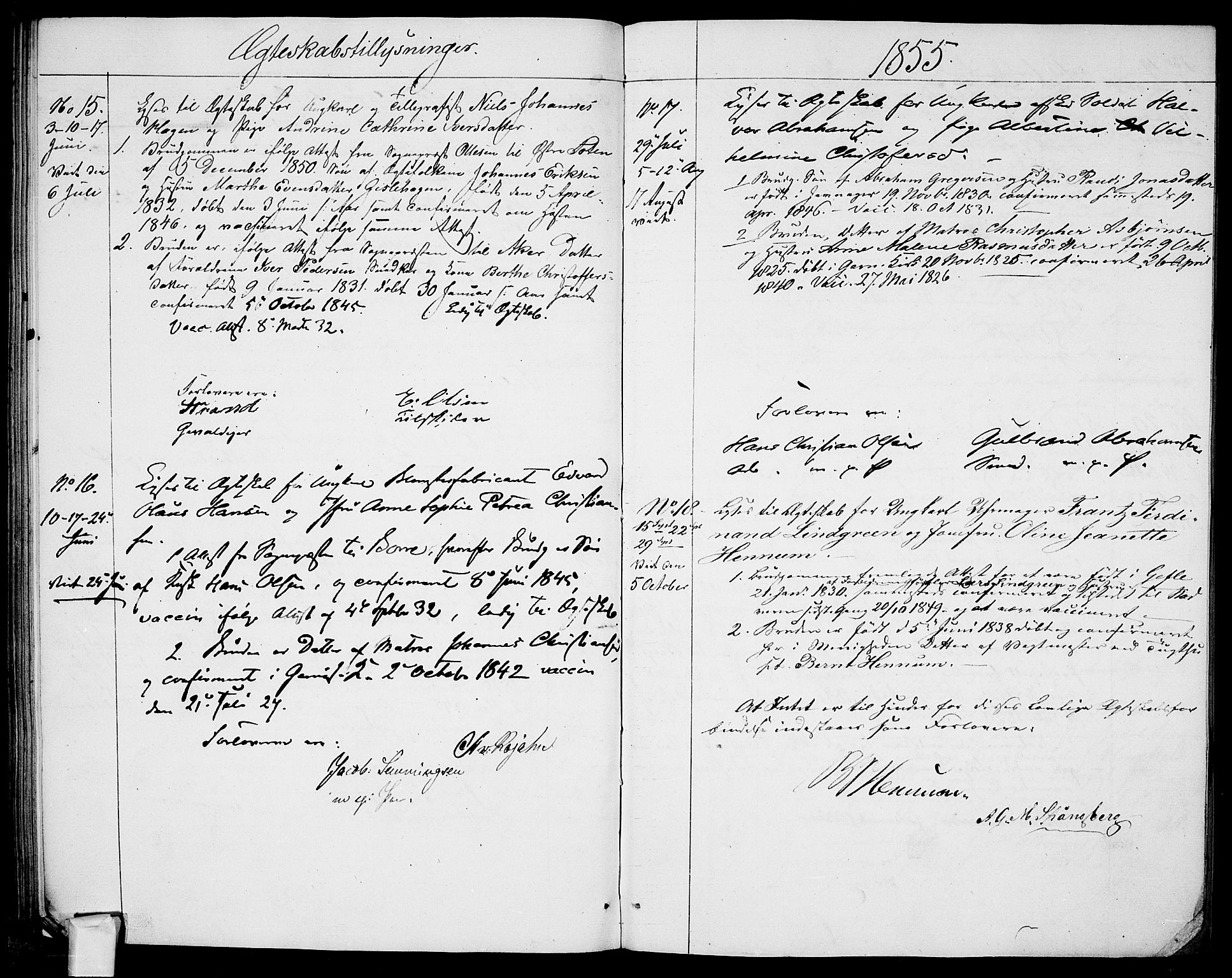 Garnisonsmenigheten Kirkebøker, AV/SAO-A-10846/H/Ha/L0005: Banns register no. I 5, 1844-1856