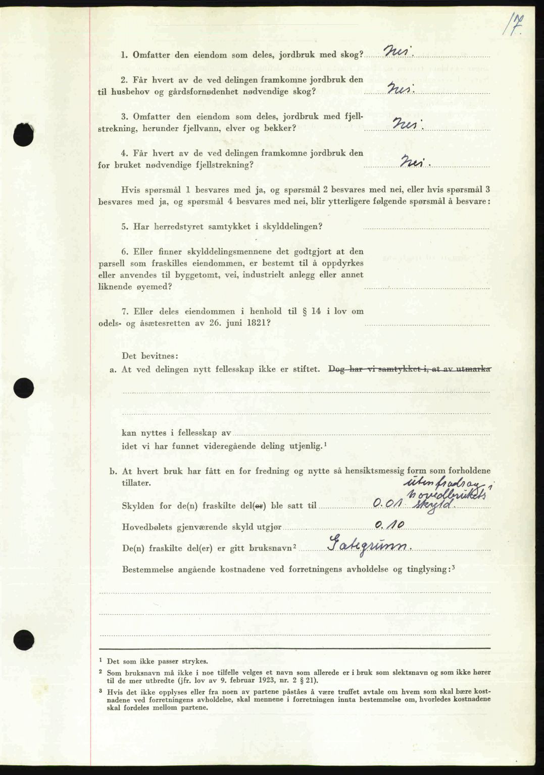 Orkdal sorenskriveri, SAT/A-4169/1/2/2C: Mortgage book no. A, 1947-1947, Diary no: : 783/1947