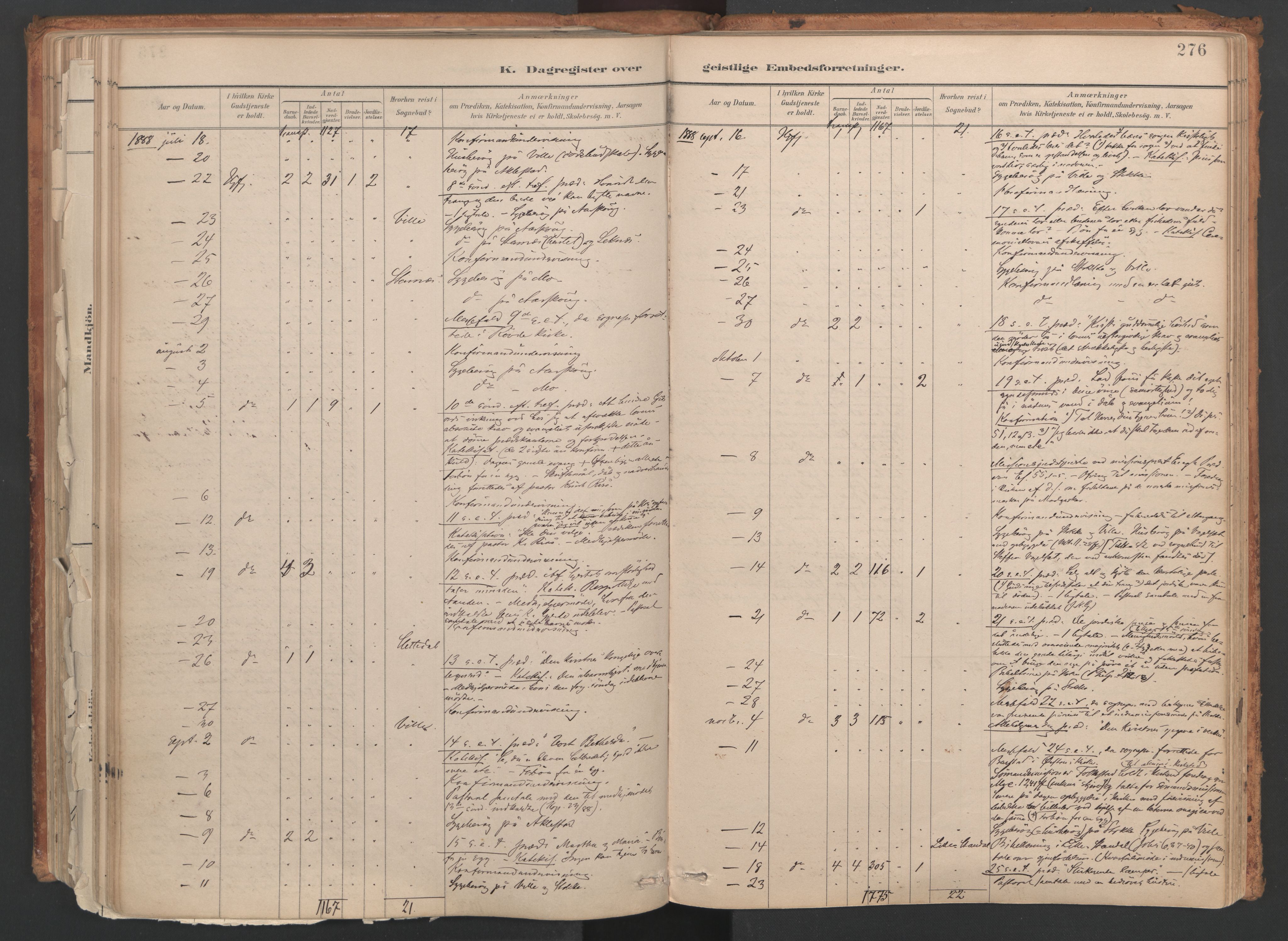 Ministerialprotokoller, klokkerbøker og fødselsregistre - Møre og Romsdal, SAT/A-1454/515/L0211: Parish register (official) no. 515A07, 1886-1910, p. 276
