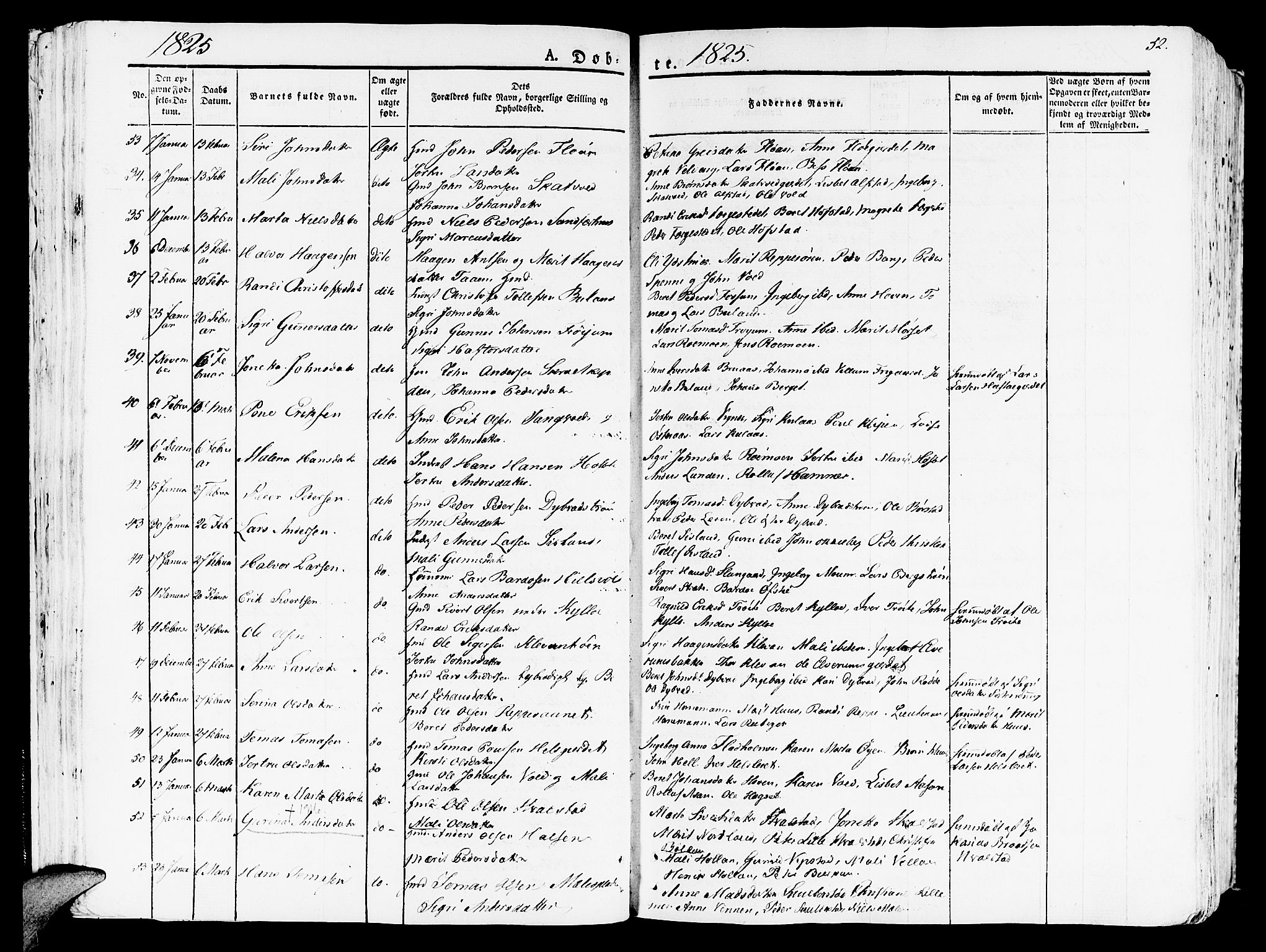 Ministerialprotokoller, klokkerbøker og fødselsregistre - Nord-Trøndelag, SAT/A-1458/709/L0070: Parish register (official) no. 709A10, 1820-1832, p. 52