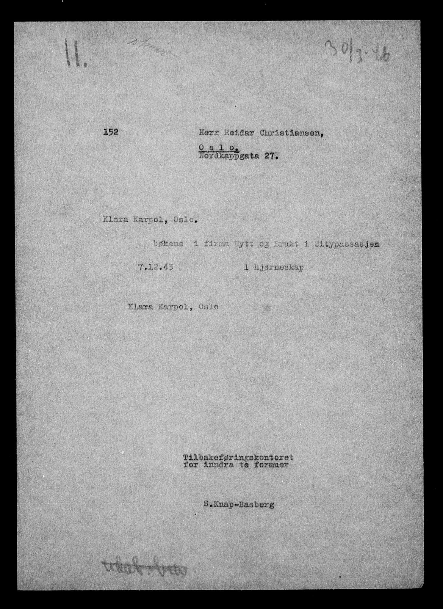 Justisdepartementet, Tilbakeføringskontoret for inndratte formuer, AV/RA-S-1564/H/Hc/Hcc/L0949: --, 1945-1947, p. 398