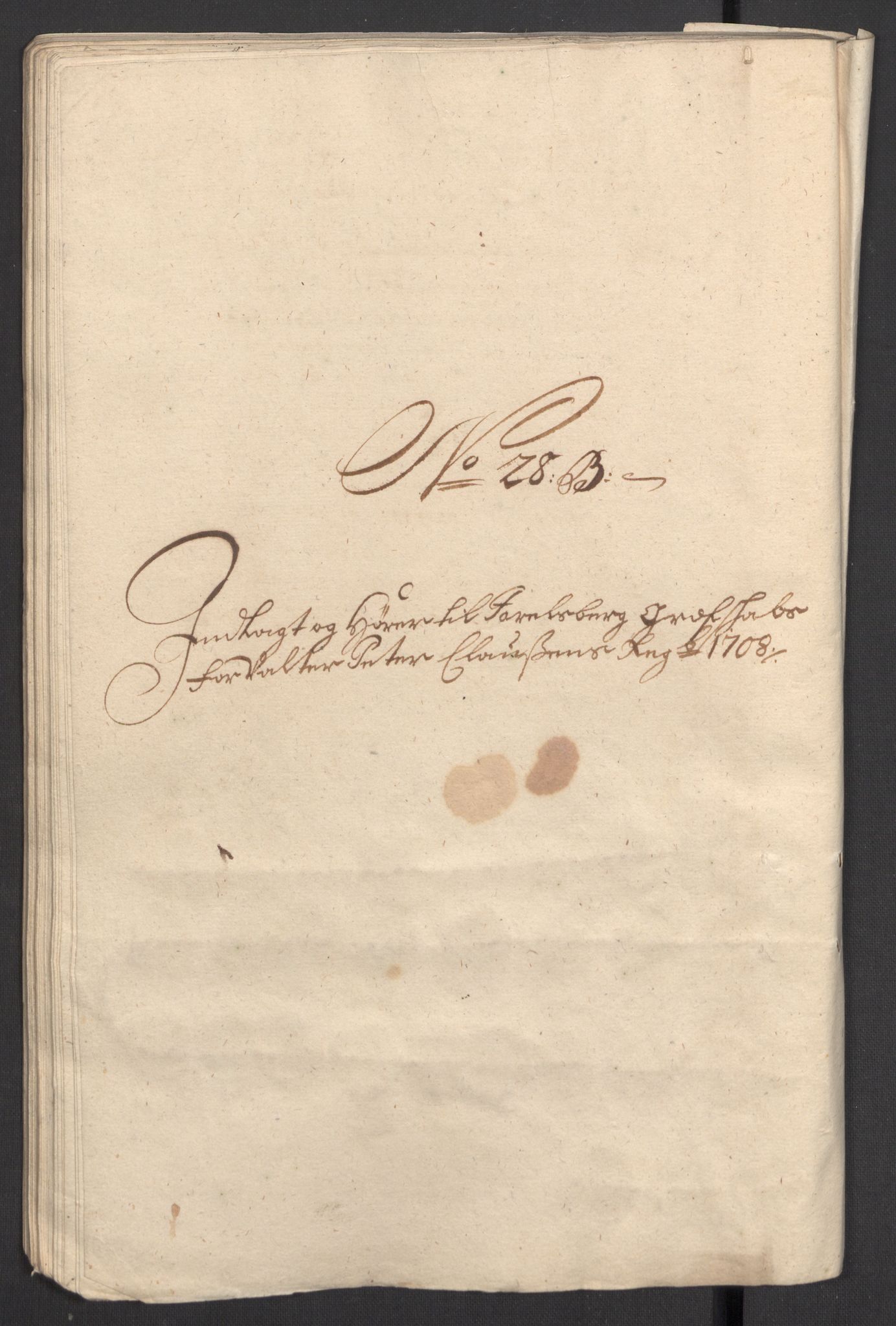 Rentekammeret inntil 1814, Reviderte regnskaper, Fogderegnskap, AV/RA-EA-4092/R32/L1873: Fogderegnskap Jarlsberg grevskap, 1708, p. 248