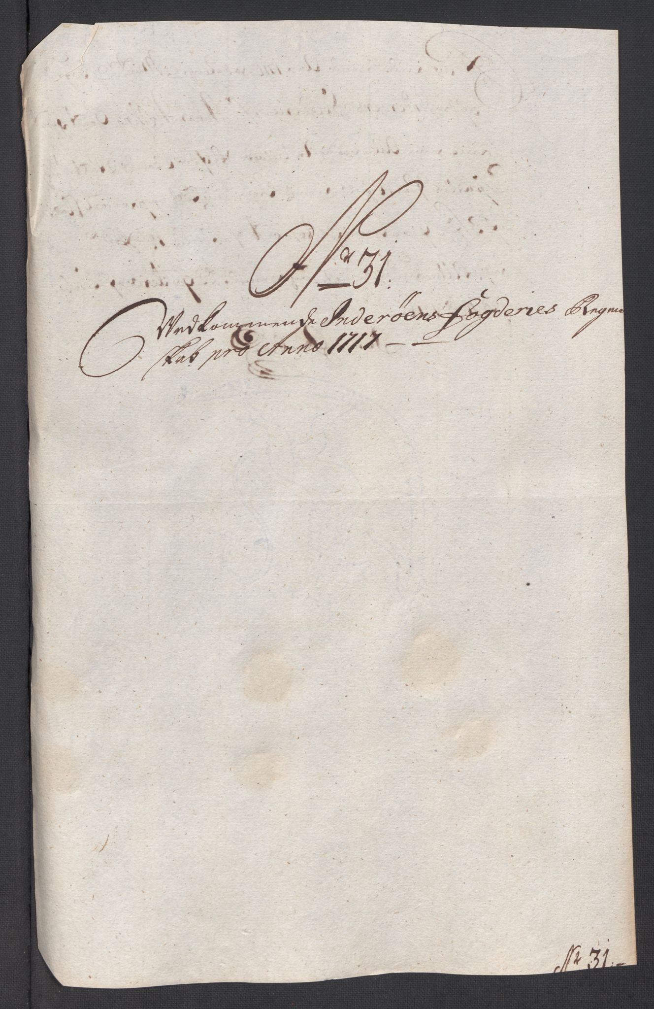 Rentekammeret inntil 1814, Reviderte regnskaper, Fogderegnskap, AV/RA-EA-4092/R63/L4325: Fogderegnskap Inderøy, 1717, p. 254