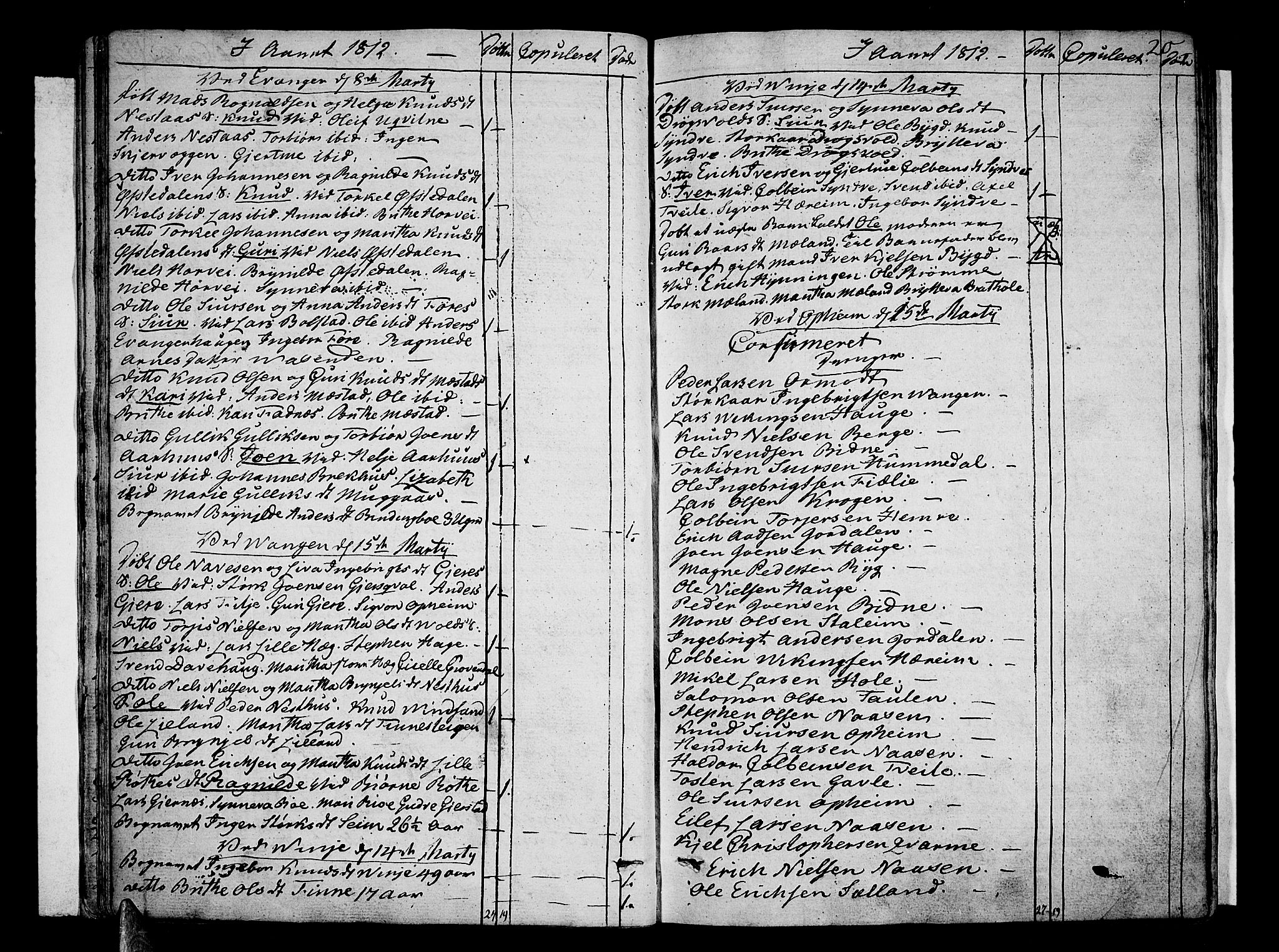 Voss sokneprestembete, AV/SAB-A-79001/H/Haa: Parish register (official) no. A 10, 1810-1821, p. 20