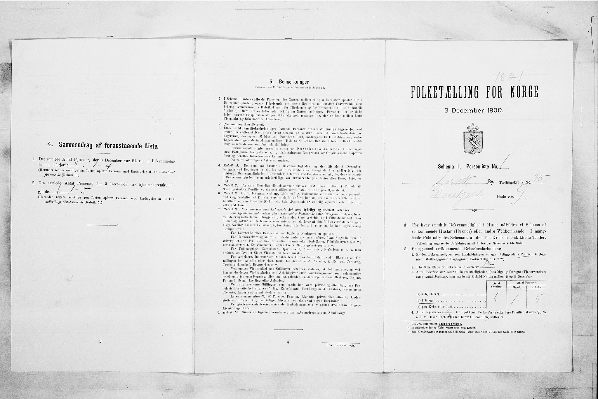 RA, 1900 census for Larvik, 1900, p. 4442