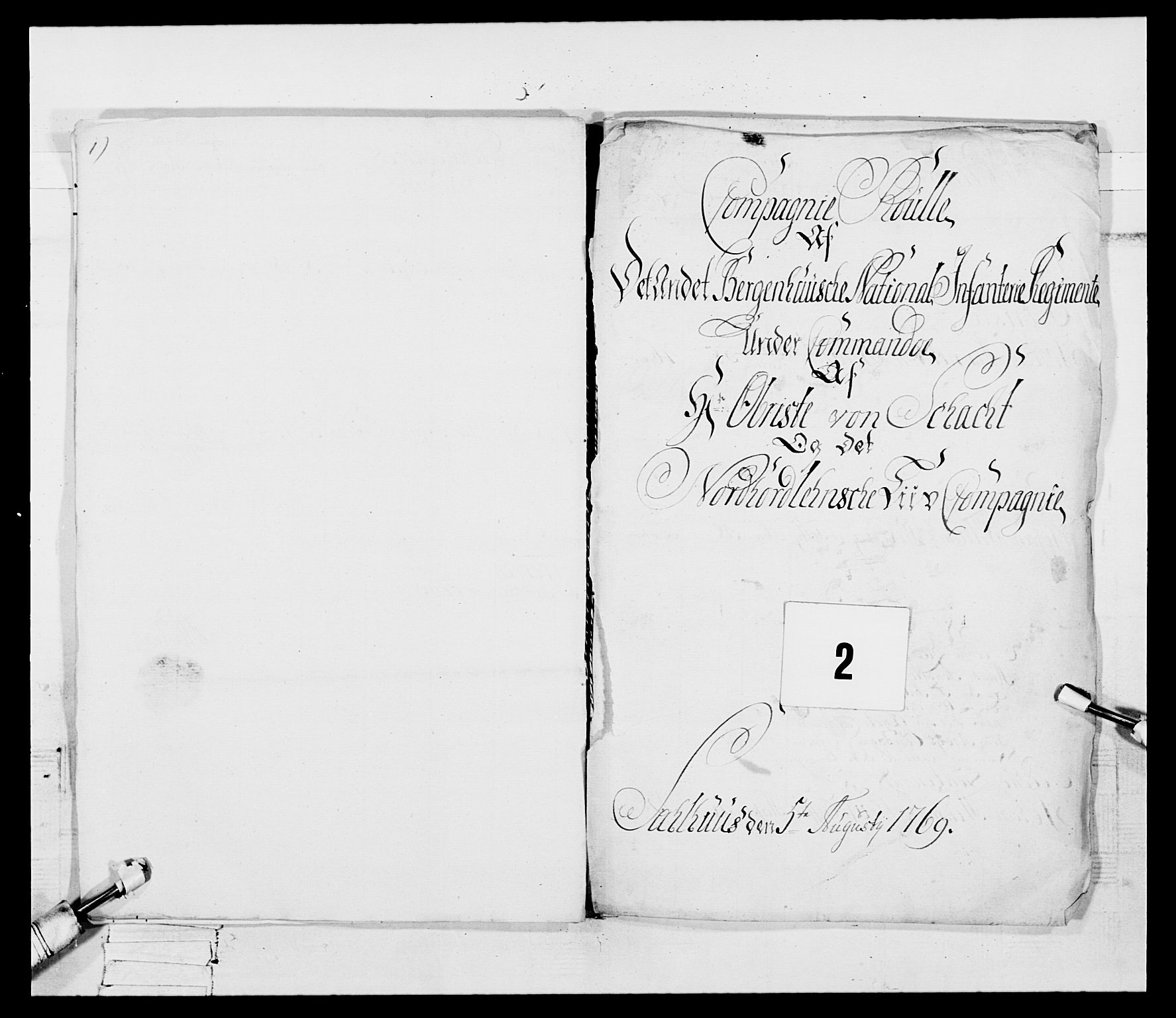 Generalitets- og kommissariatskollegiet, Det kongelige norske kommissariatskollegium, AV/RA-EA-5420/E/Eh/L0092: 2. Bergenhusiske nasjonale infanteriregiment, 1769-1771, p. 14