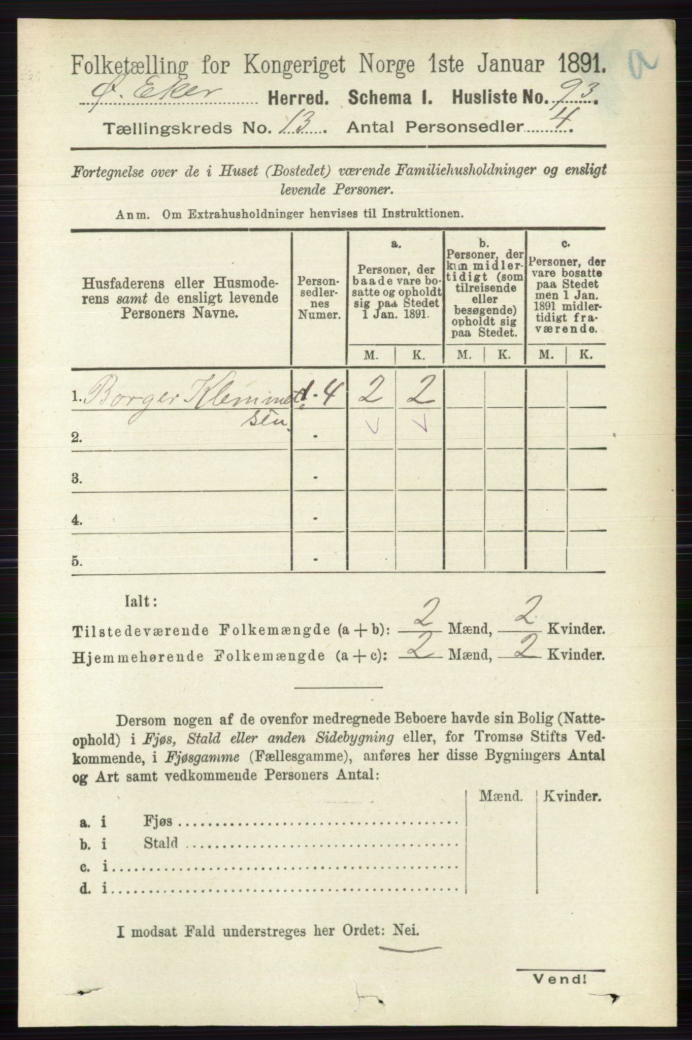 RA, 1891 census for 0624 Øvre Eiker, 1891, p. 5874