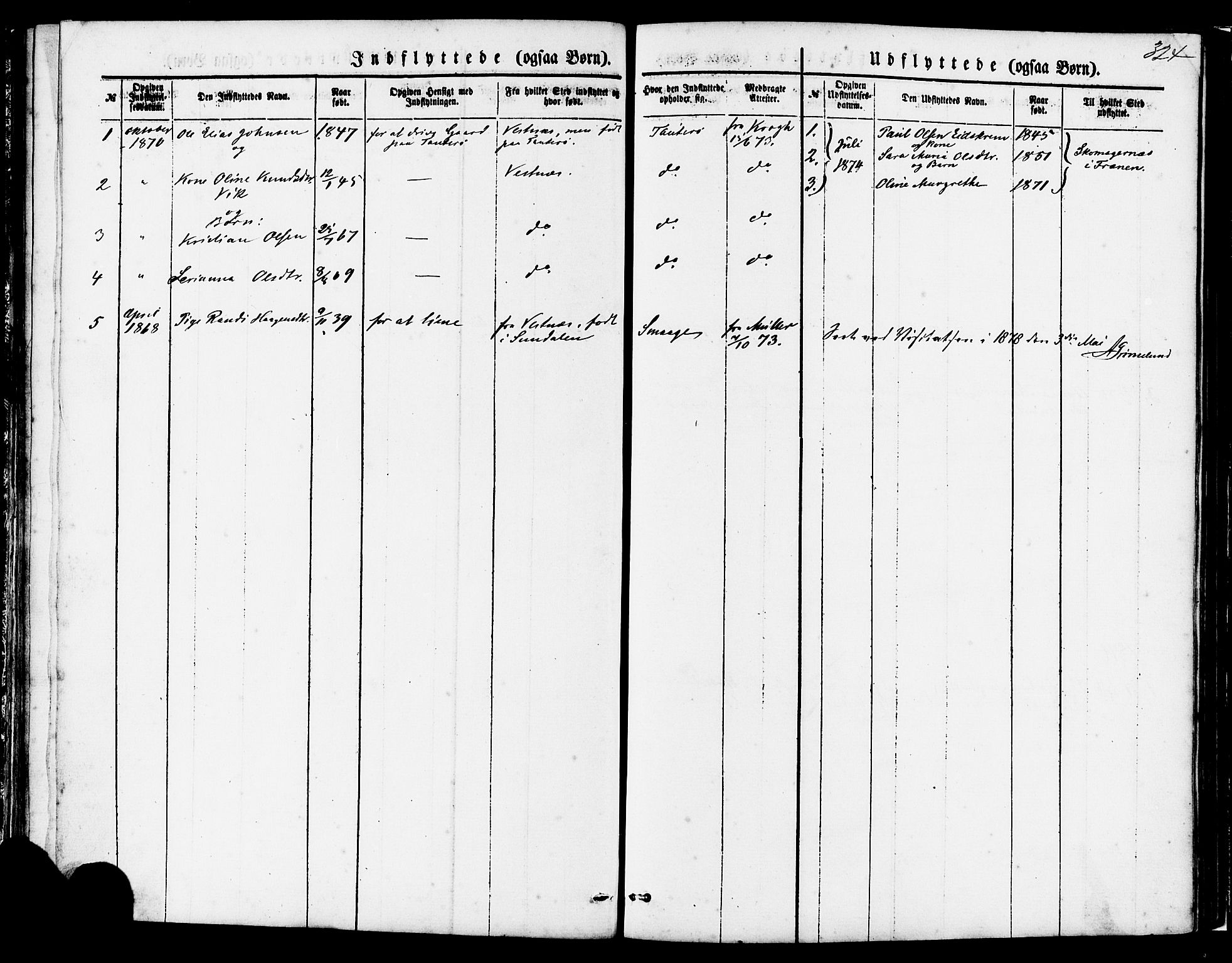 Ministerialprotokoller, klokkerbøker og fødselsregistre - Møre og Romsdal, AV/SAT-A-1454/560/L0720: Parish register (official) no. 560A04, 1873-1878, p. 324