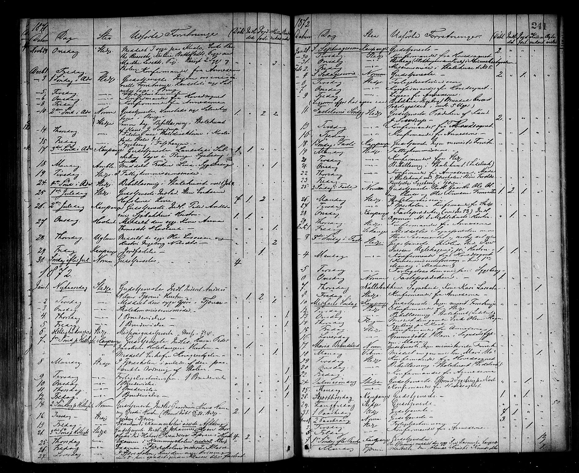 Sogndal sokneprestembete, SAB/A-81301/H/Haa/Haaa/L0014: Parish register (official) no. A 14, 1864-1877, p. 241