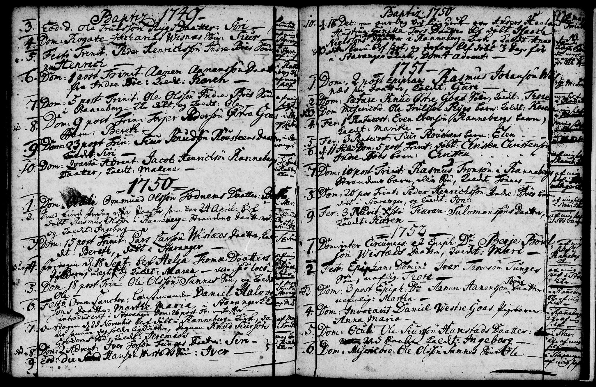 Domkirken sokneprestkontor, SAST/A-101812/001/30/30BA/L0003: Parish register (official) no. A 3 /2, 1738-1760, p. 92
