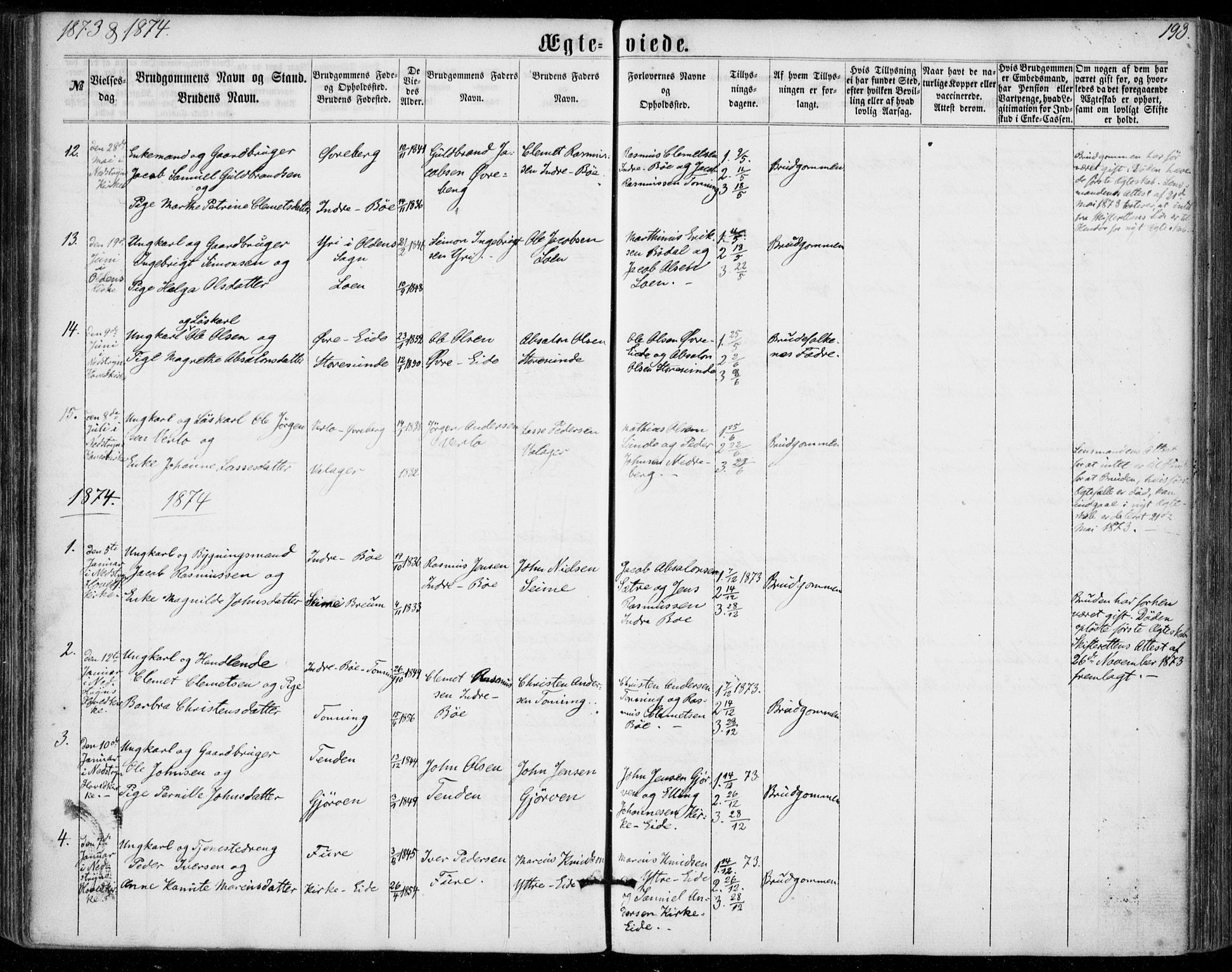 Stryn Sokneprestembete, AV/SAB-A-82501: Parish register (official) no. A 3, 1862-1877, p. 193