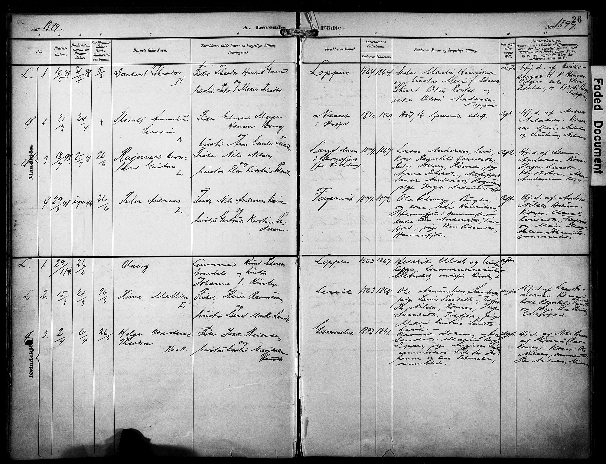 Loppa sokneprestkontor, SATØ/S-1339/H/Ha/L0009kirke: Parish register (official) no. 9, 1895-1909, p. 26