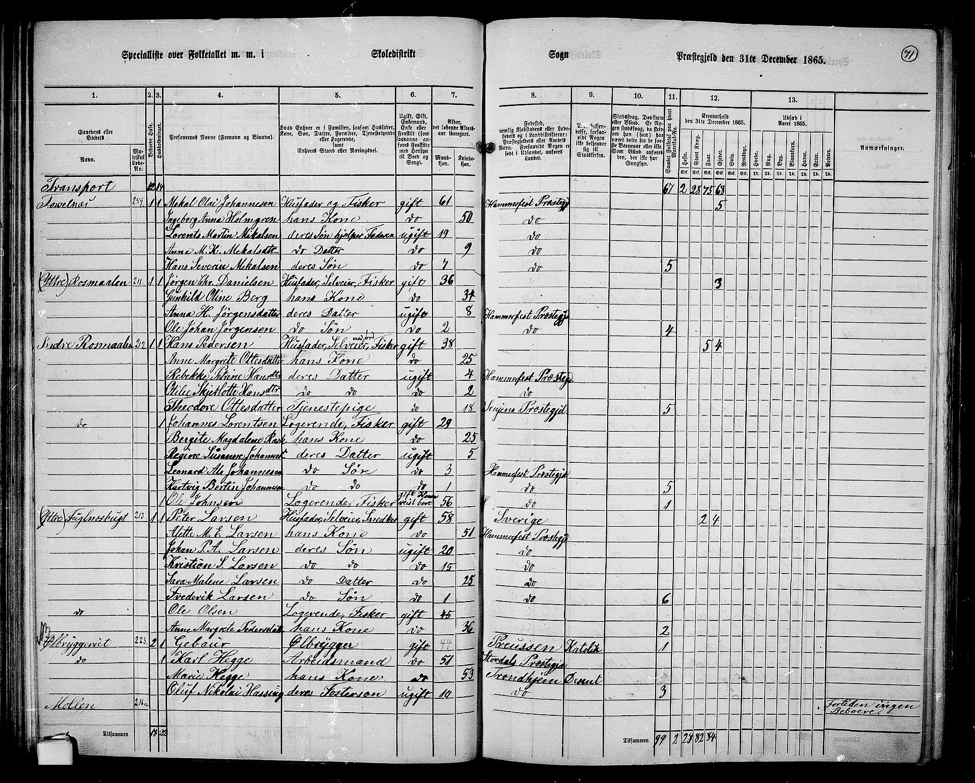 RA, 1865 census for Hammerfest/Hammerfest, 1865, p. 63