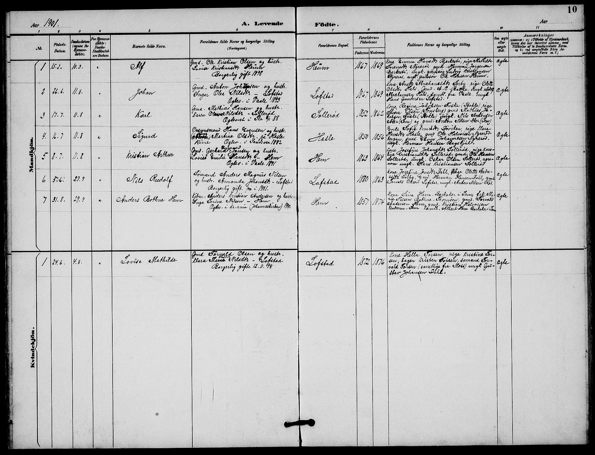 Våle kirkebøker, AV/SAKO-A-334/G/Gb/L0002: Parish register (copy) no. II 2, 1892-1936, p. 10