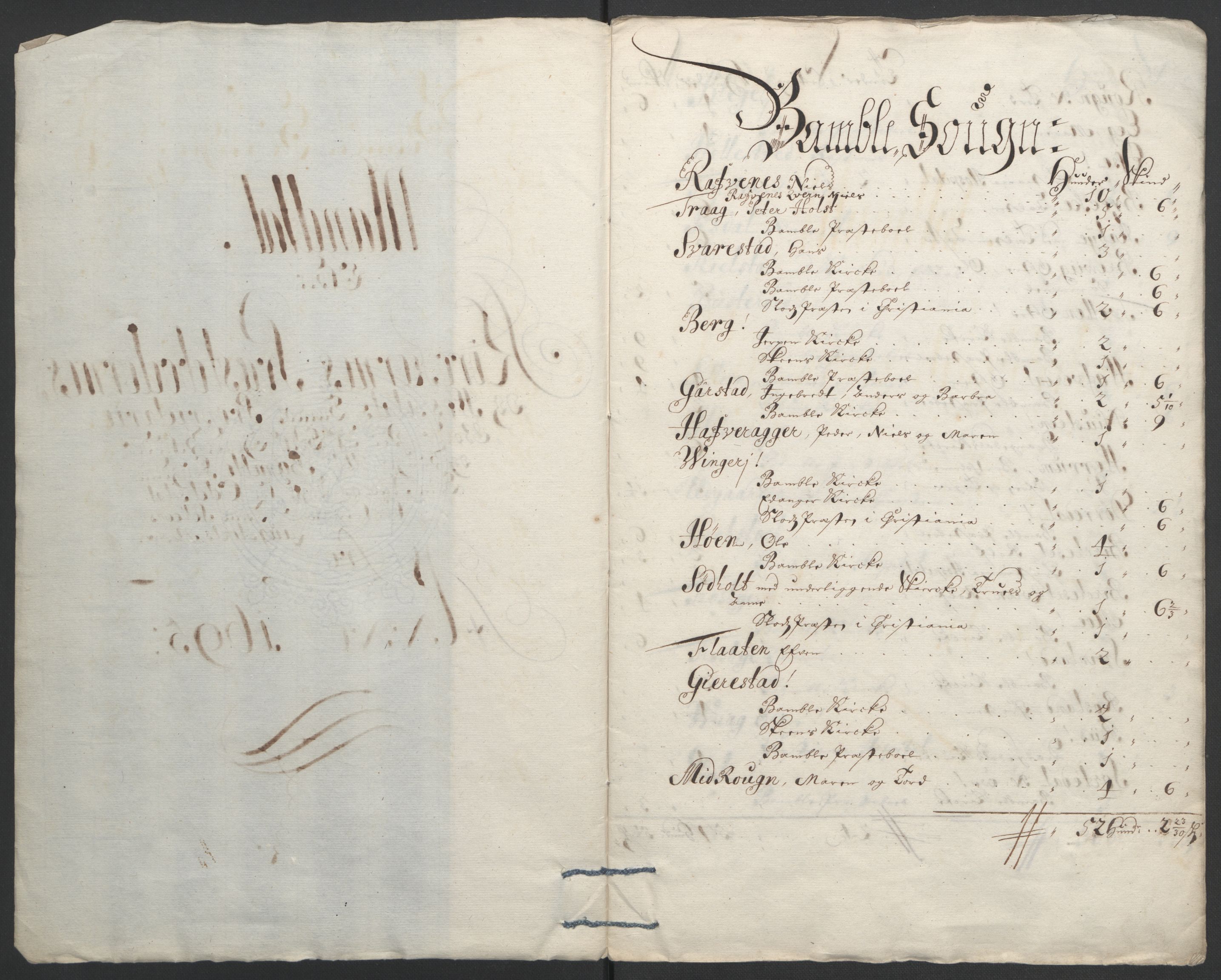 Rentekammeret inntil 1814, Reviderte regnskaper, Fogderegnskap, RA/EA-4092/R36/L2093: Fogderegnskap Øvre og Nedre Telemark og Bamble, 1695, p. 537