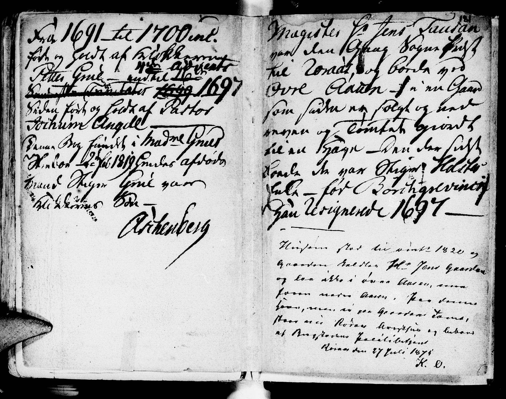 Ministerialprotokoller, klokkerbøker og fødselsregistre - Sør-Trøndelag, SAT/A-1456/681/L0923: Parish register (official) no. 681A01, 1691-1700, p. 181