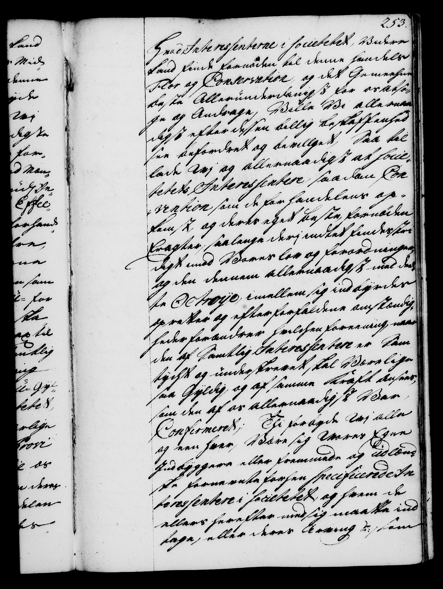 Rentekammeret, Kammerkanselliet, RA/EA-3111/G/Gg/Gga/L0004: Norsk ekspedisjonsprotokoll med register (merket RK 53.4), 1734-1741, p. 253