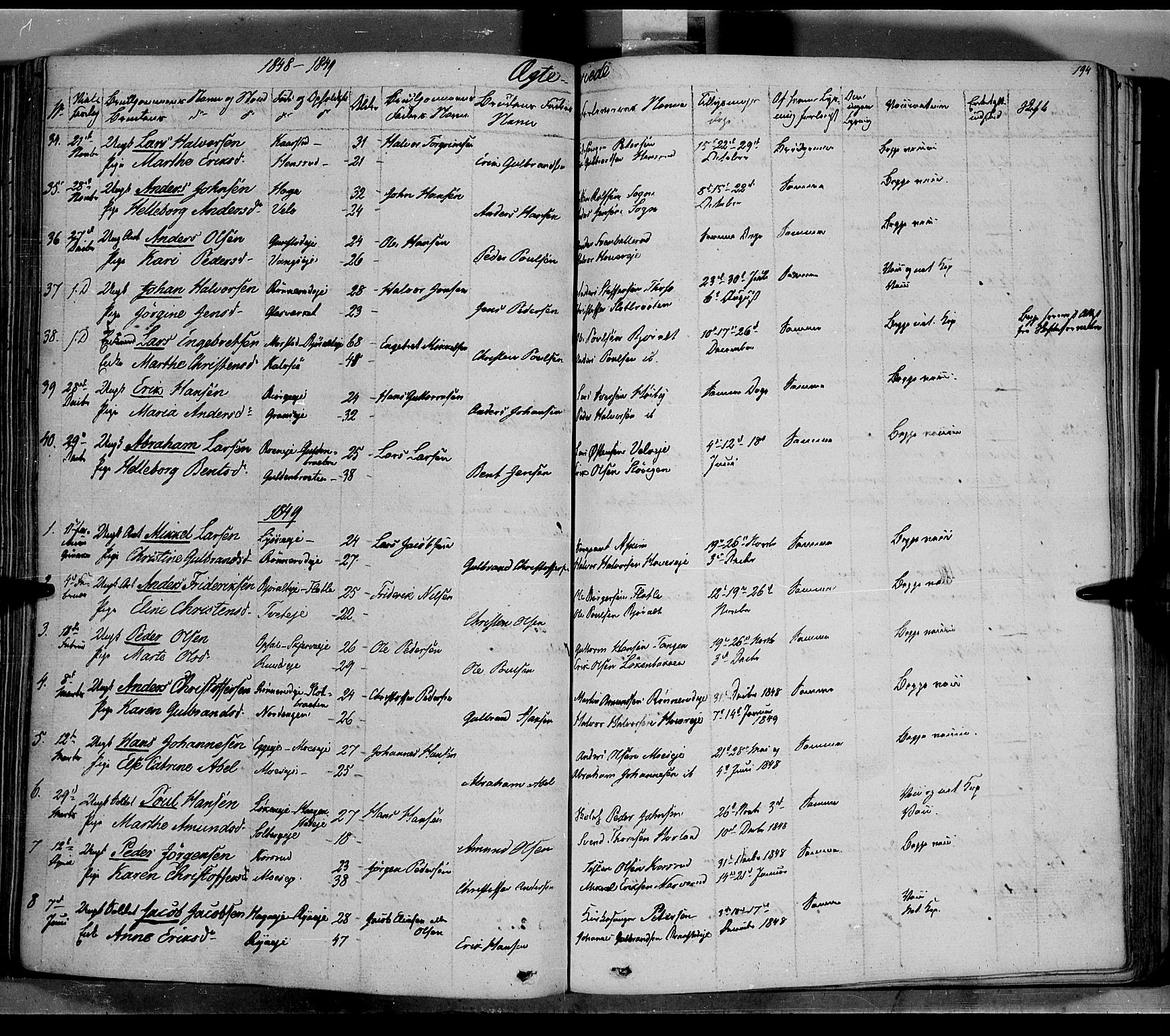 Jevnaker prestekontor, SAH/PREST-116/H/Ha/Haa/L0006: Parish register (official) no. 6, 1837-1857, p. 194