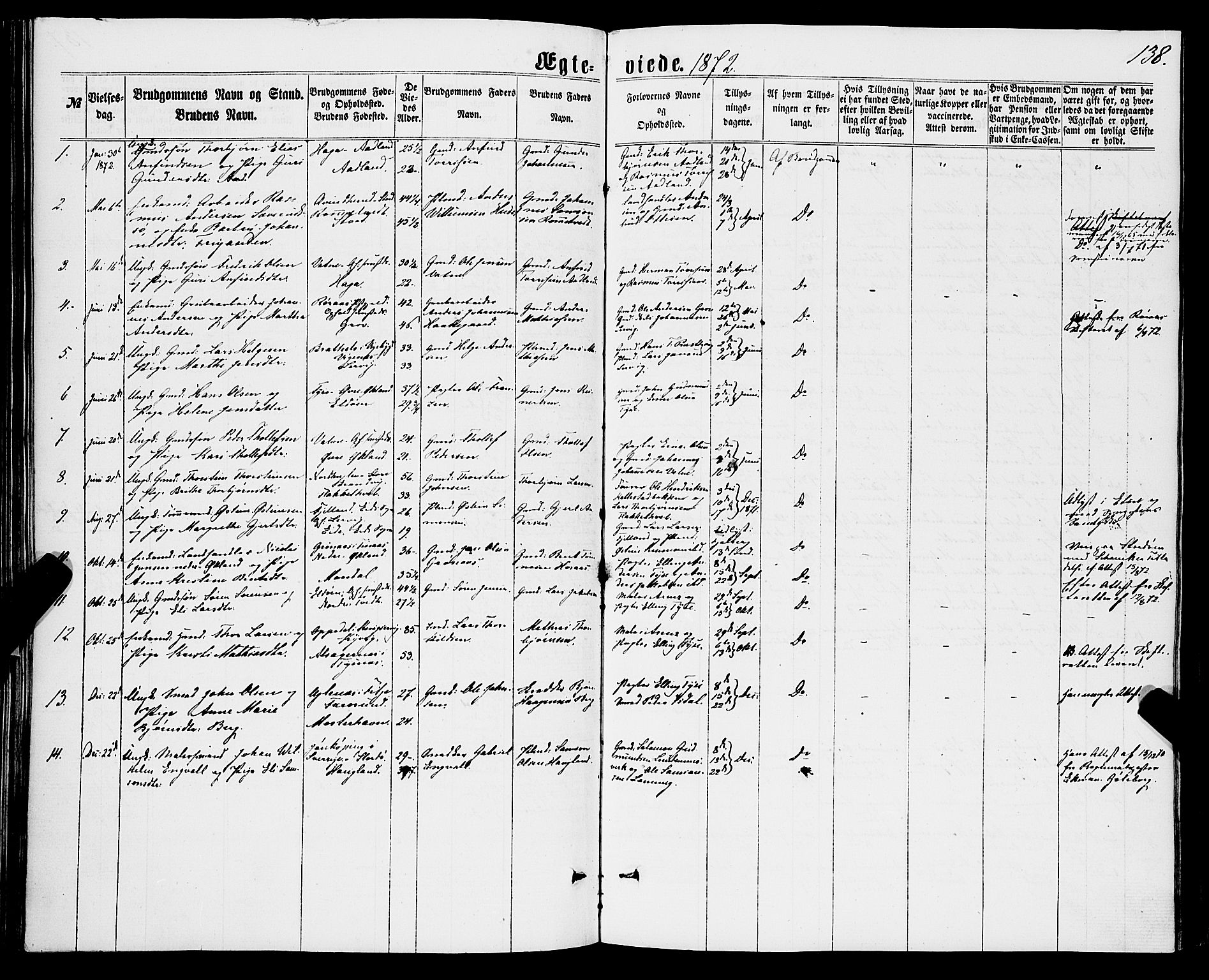 Stord sokneprestembete, SAB/A-78201/H/Haa: Parish register (official) no. B 1, 1862-1877, p. 138