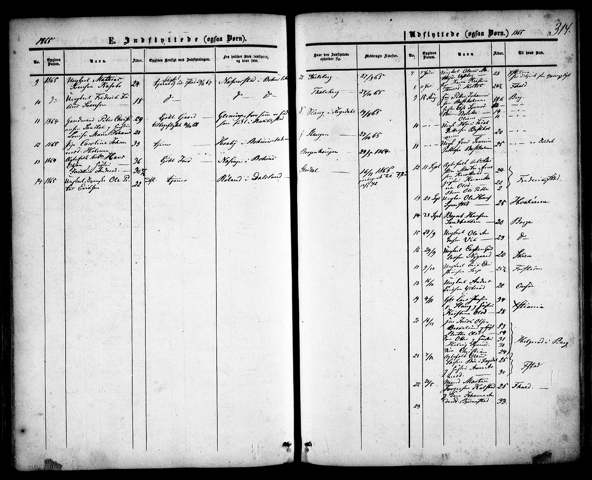 Skjeberg prestekontor Kirkebøker, AV/SAO-A-10923/F/Fa/L0007: Parish register (official) no. I 7, 1859-1868, p. 314