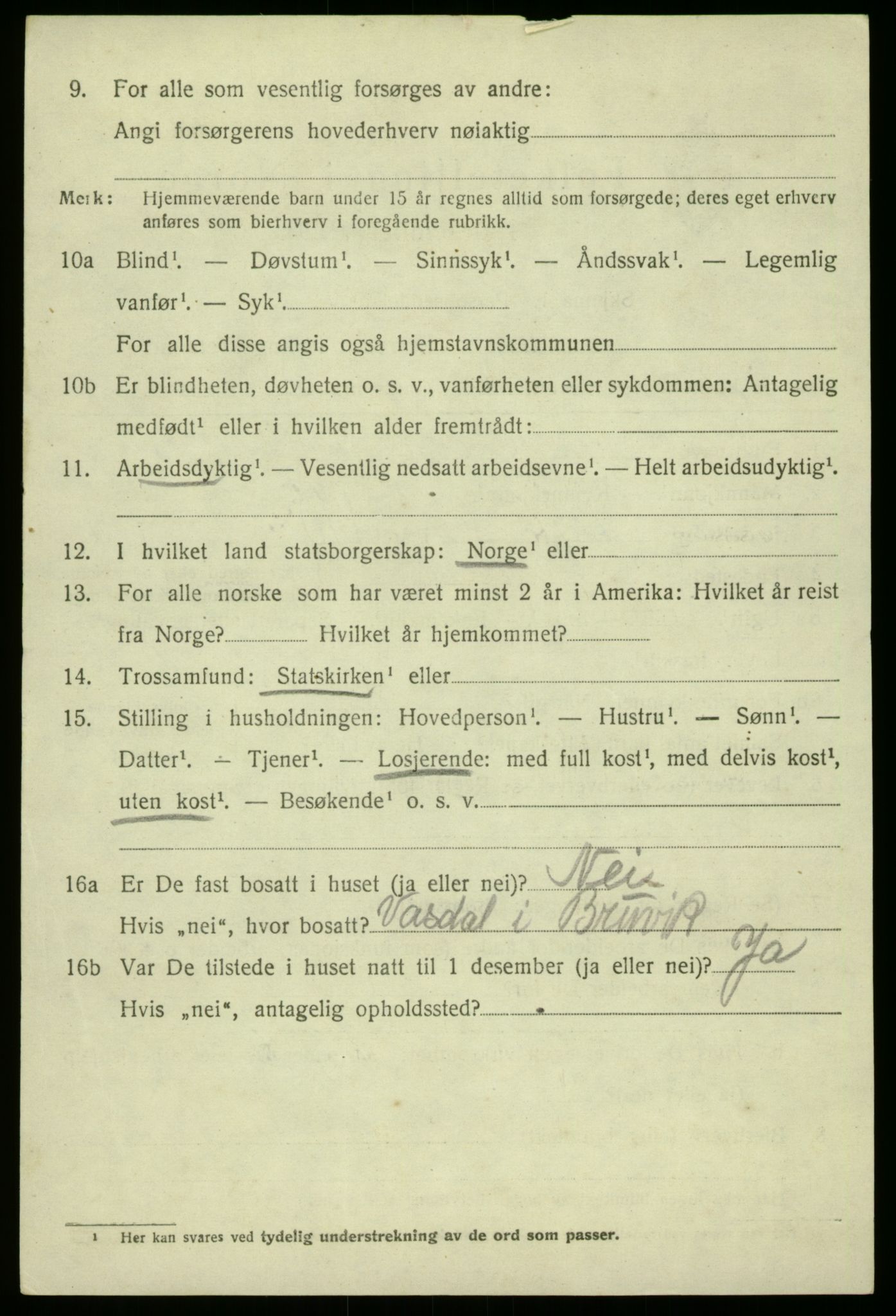 SAB, 1920 census for Bruvik, 1920, p. 4887