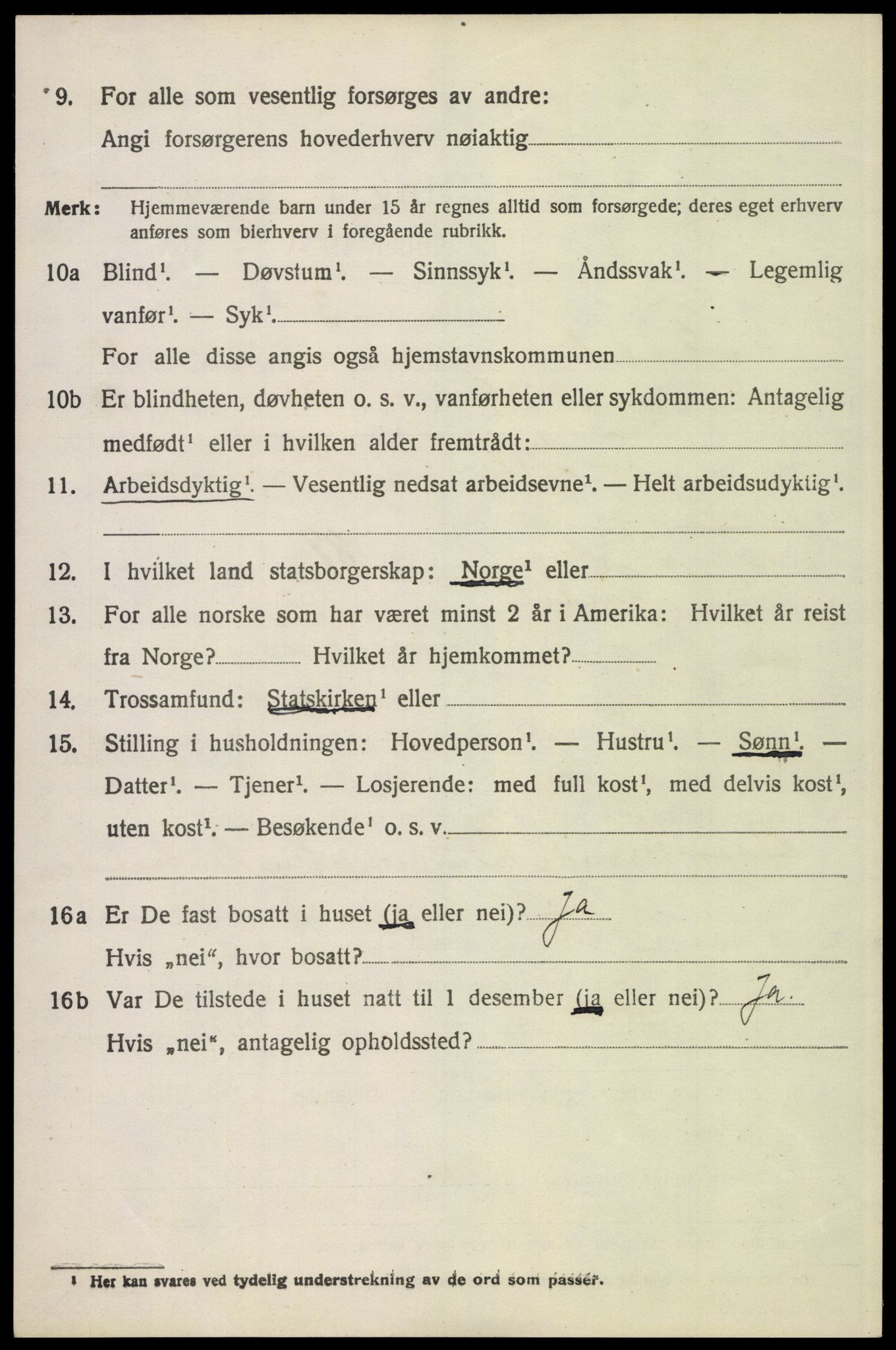 SAH, 1920 census for Tynset, 1920, p. 8293