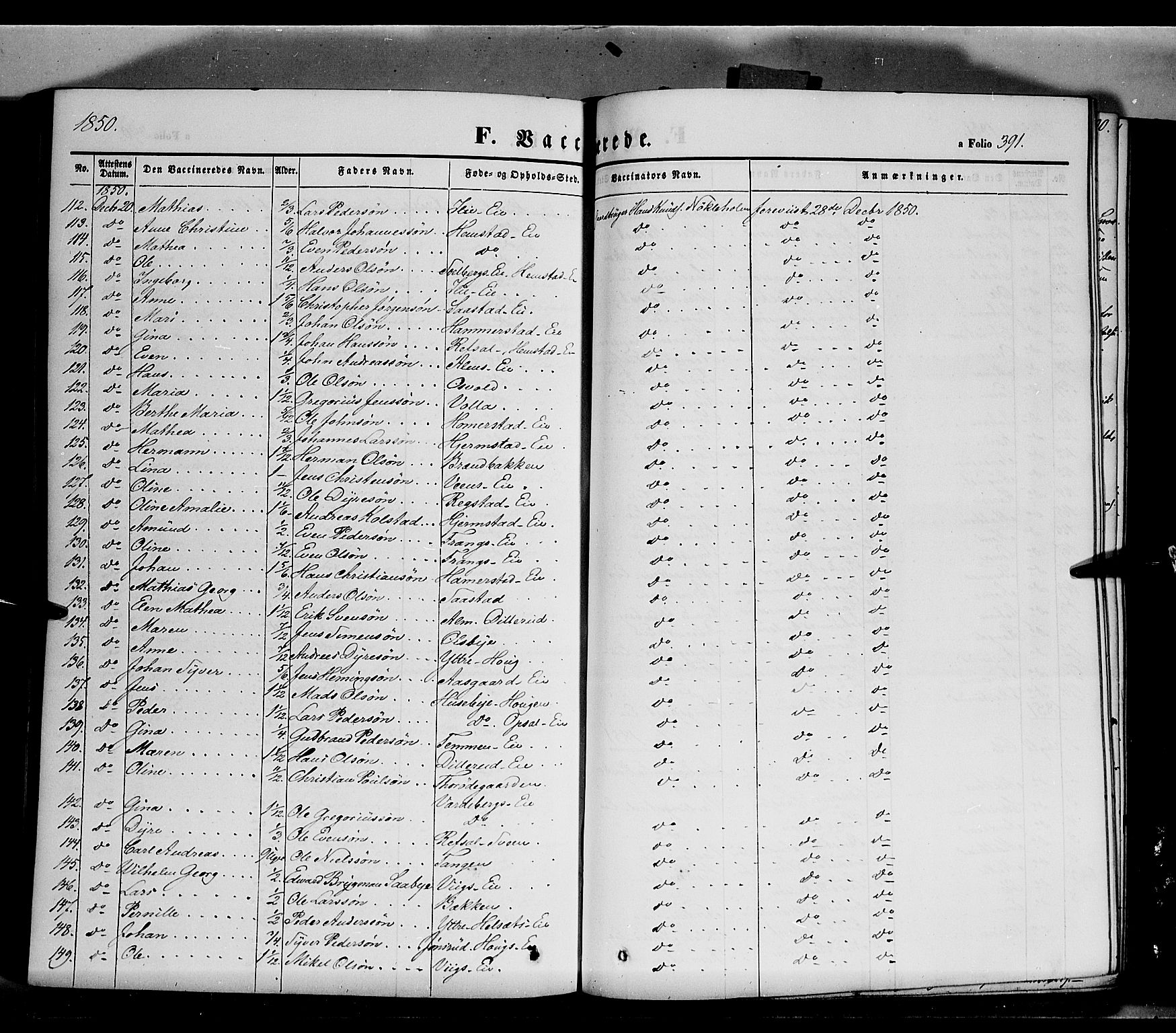 Stange prestekontor, SAH/PREST-002/K/L0011: Parish register (official) no. 11, 1846-1852, p. 391