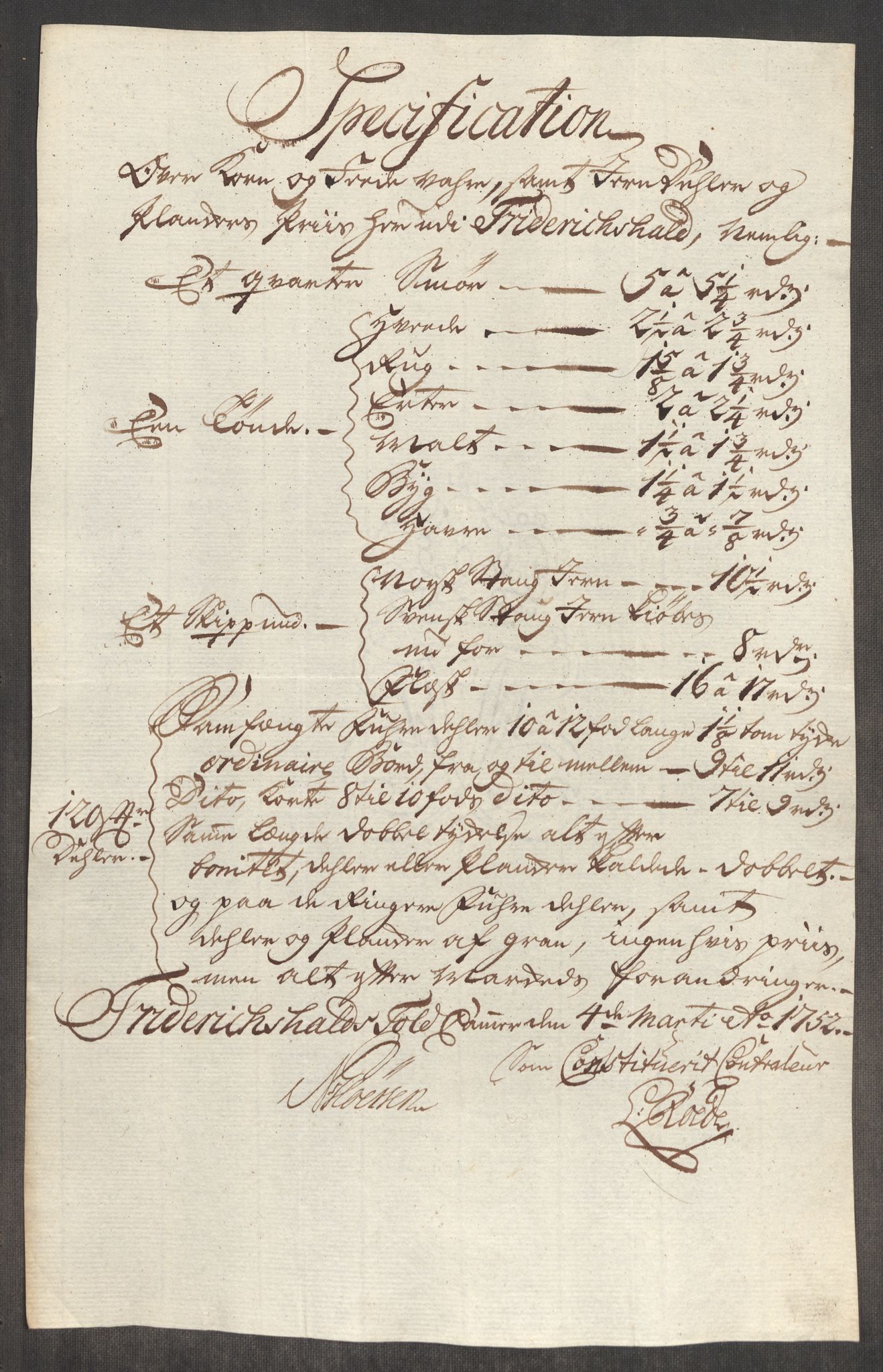 Rentekammeret inntil 1814, Realistisk ordnet avdeling, AV/RA-EA-4070/Oe/L0004: [Ø1]: Priskuranter, 1749-1752, p. 732