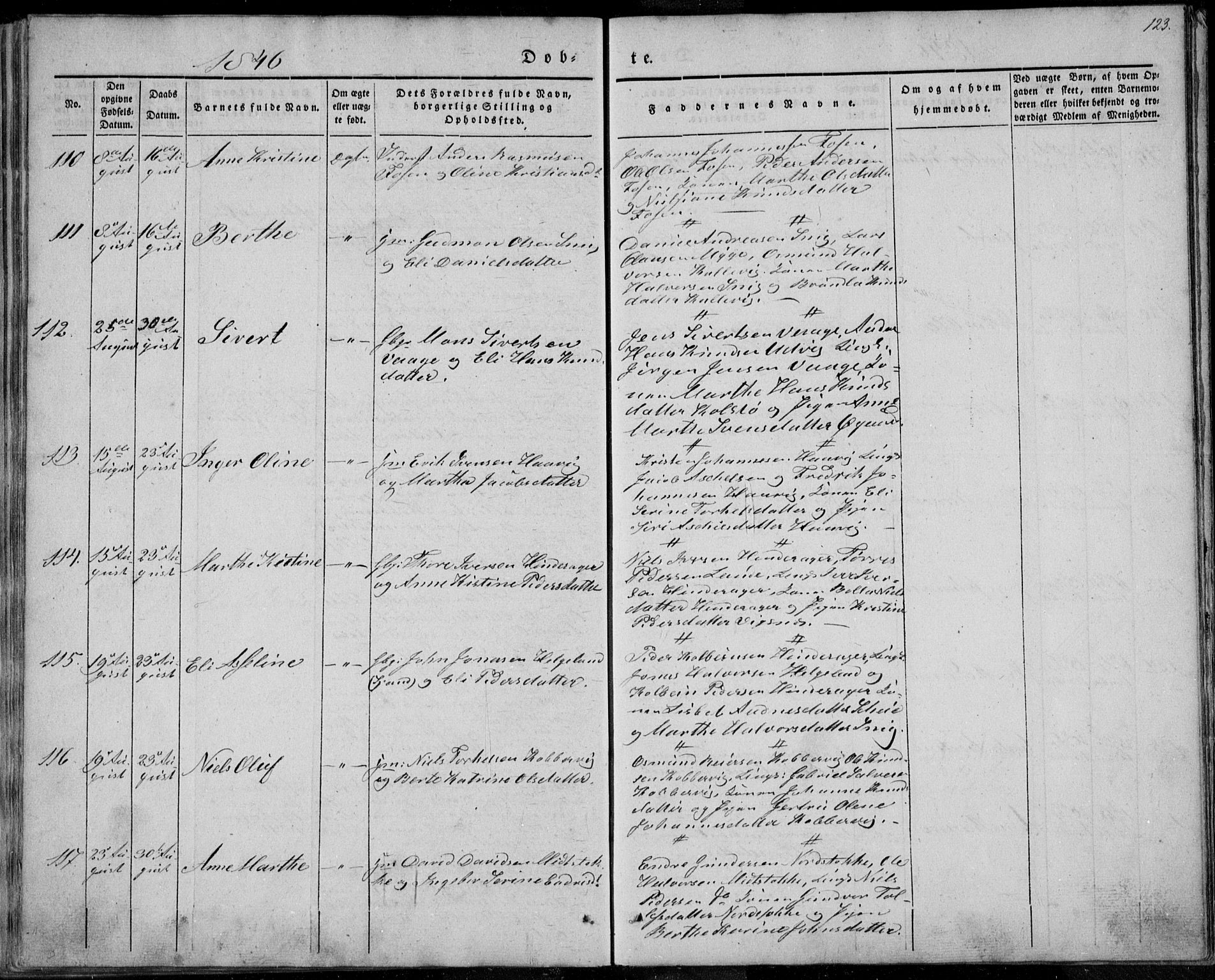 Avaldsnes sokneprestkontor, AV/SAST-A -101851/H/Ha/Haa/L0006: Parish register (official) no. A 6, 1839-1847, p. 123