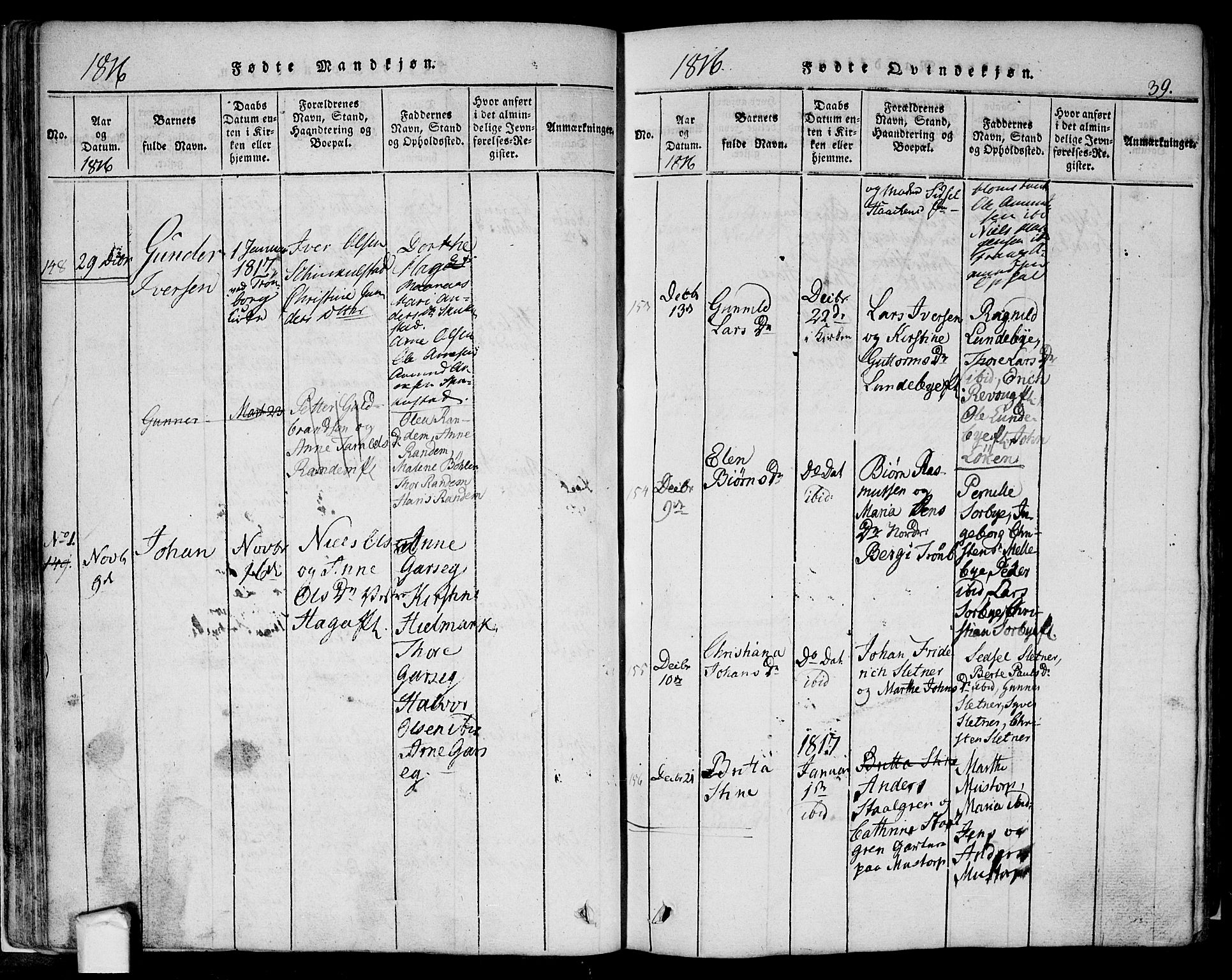Eidsberg prestekontor Kirkebøker, SAO/A-10905/F/Fa/L0007: Parish register (official) no. I 7, 1814-1832, p. 39