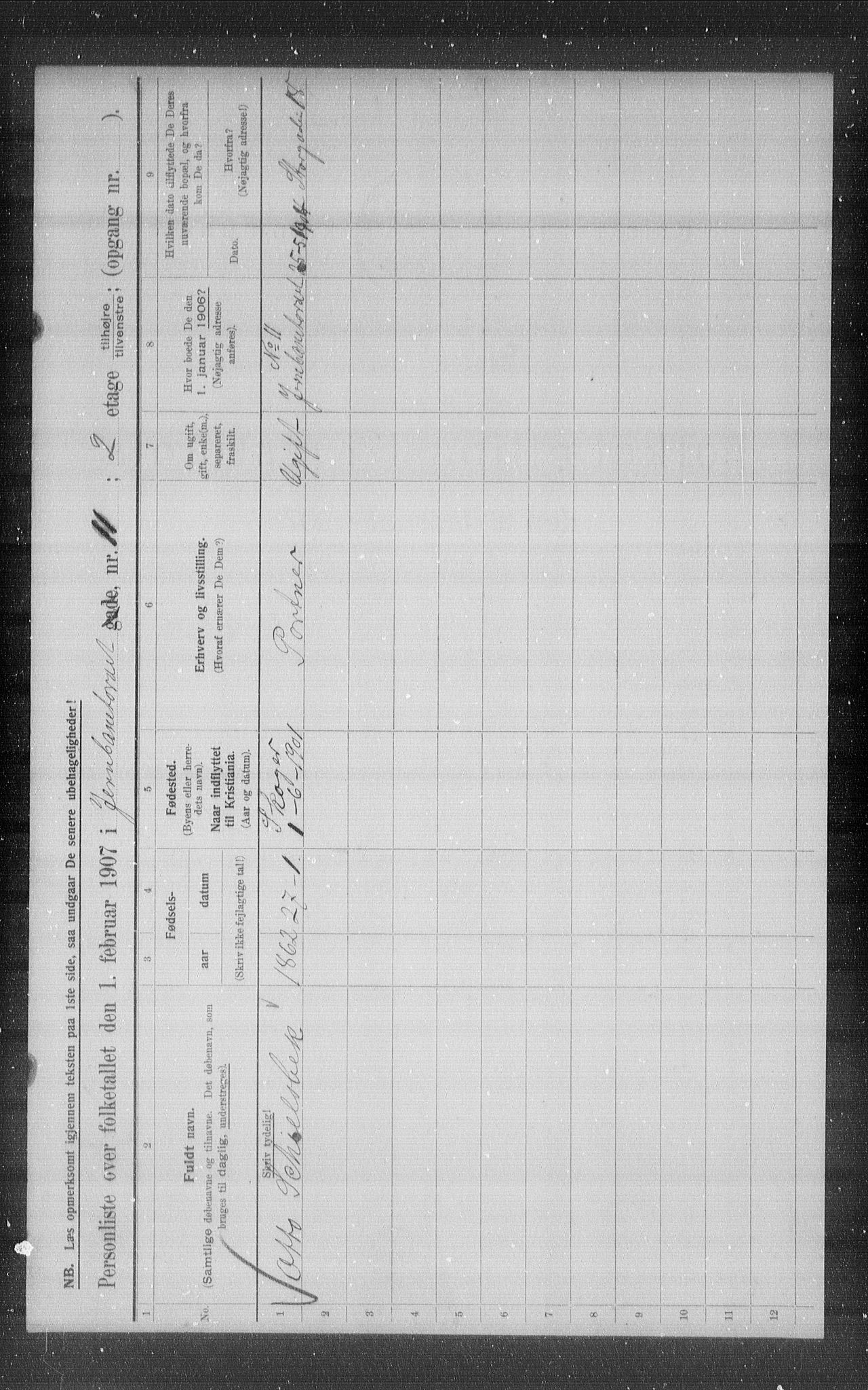 OBA, Municipal Census 1907 for Kristiania, 1907, p. 23921