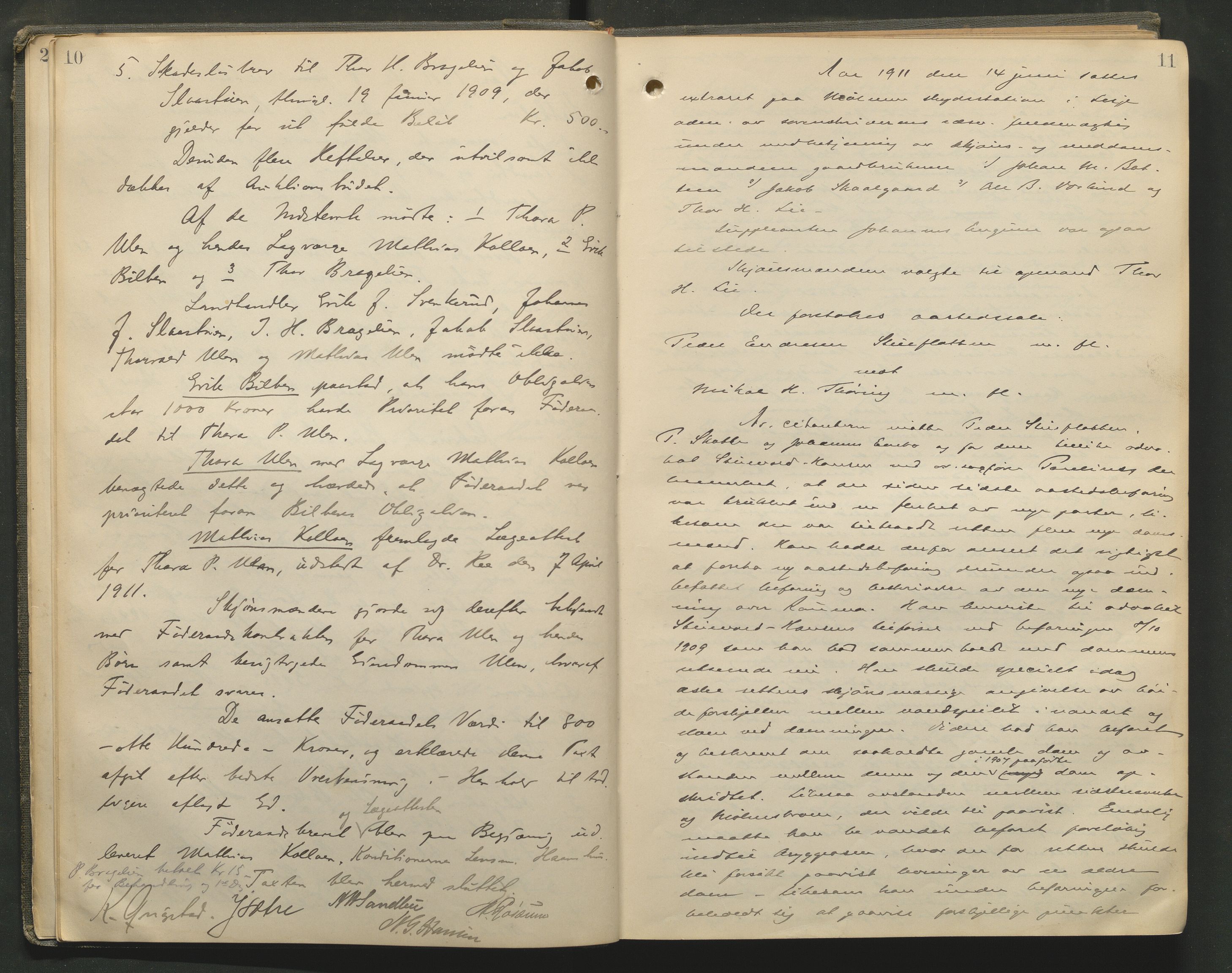 Nord-Gudbrandsdal tingrett, AV/SAH-TING-002/G/Gc/Gcb/L0009: Ekstrarettsprotokoll for åstedssaker, 1910-1913, p. 10-11