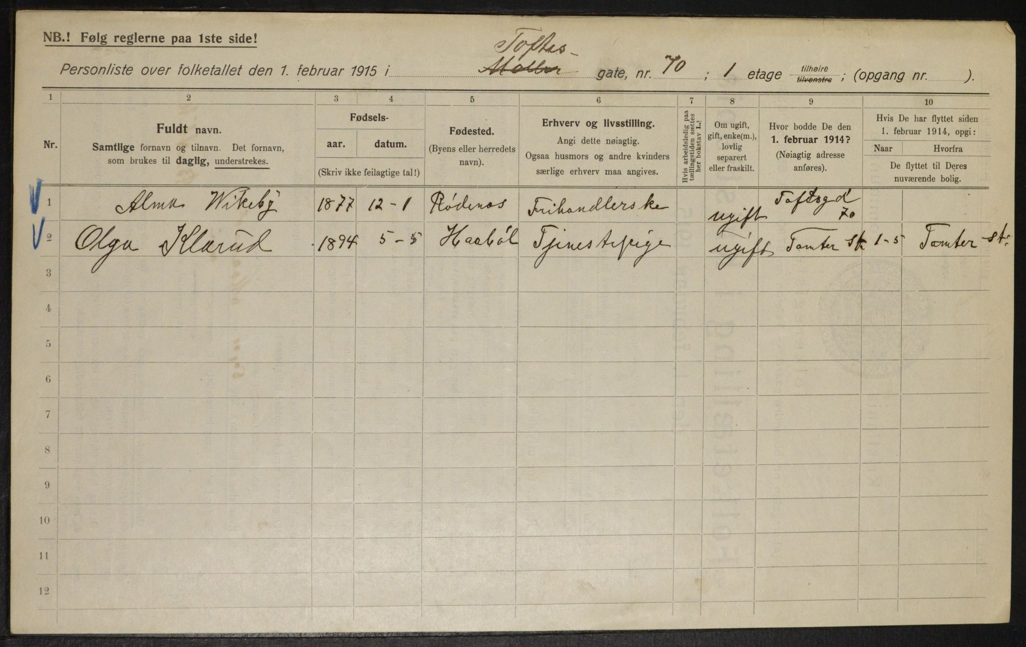 OBA, Municipal Census 1915 for Kristiania, 1915, p. 113488