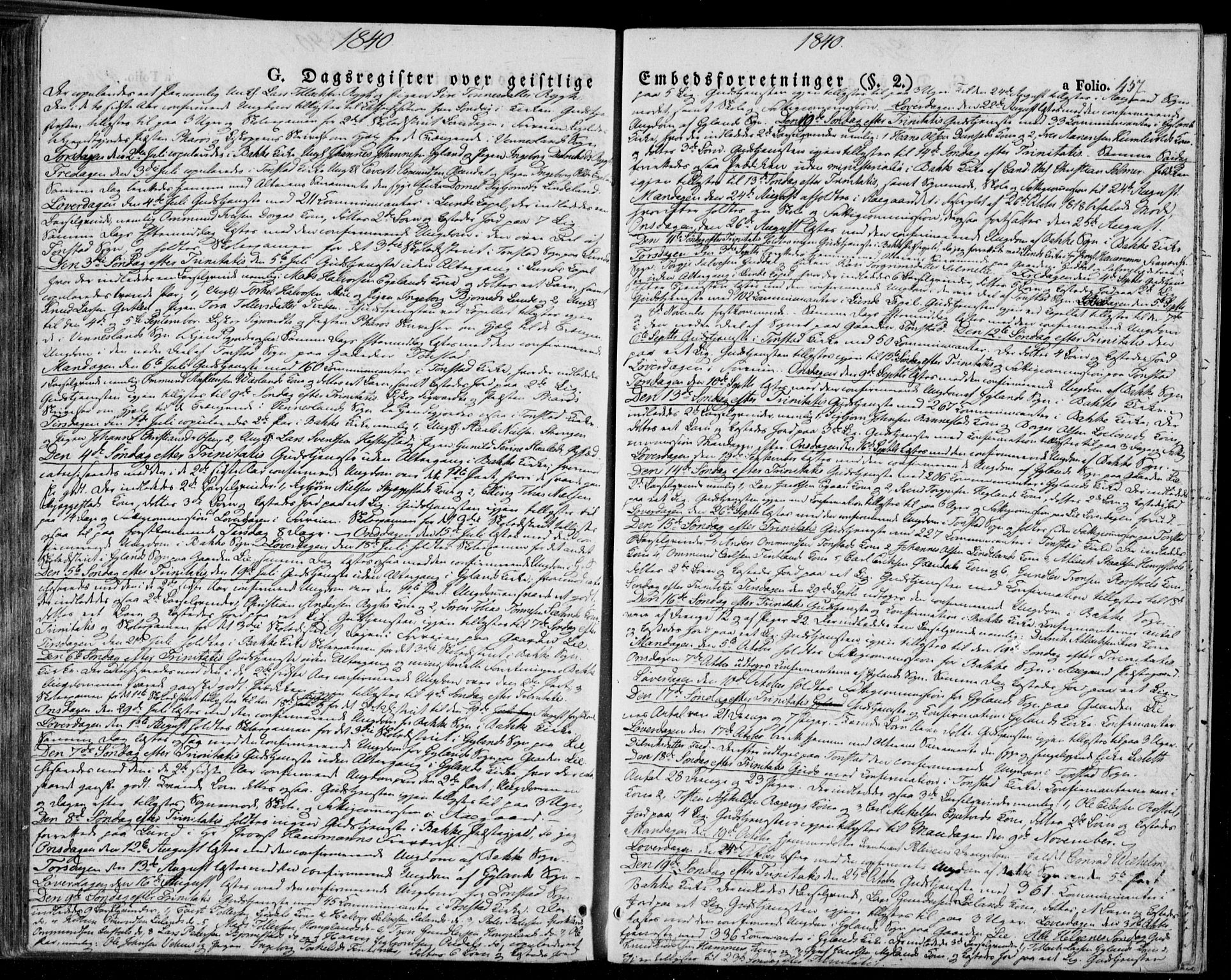 Bakke sokneprestkontor, SAK/1111-0002/F/Fa/Faa/L0004: Parish register (official) no. A 4, 1834-1846, p. 457
