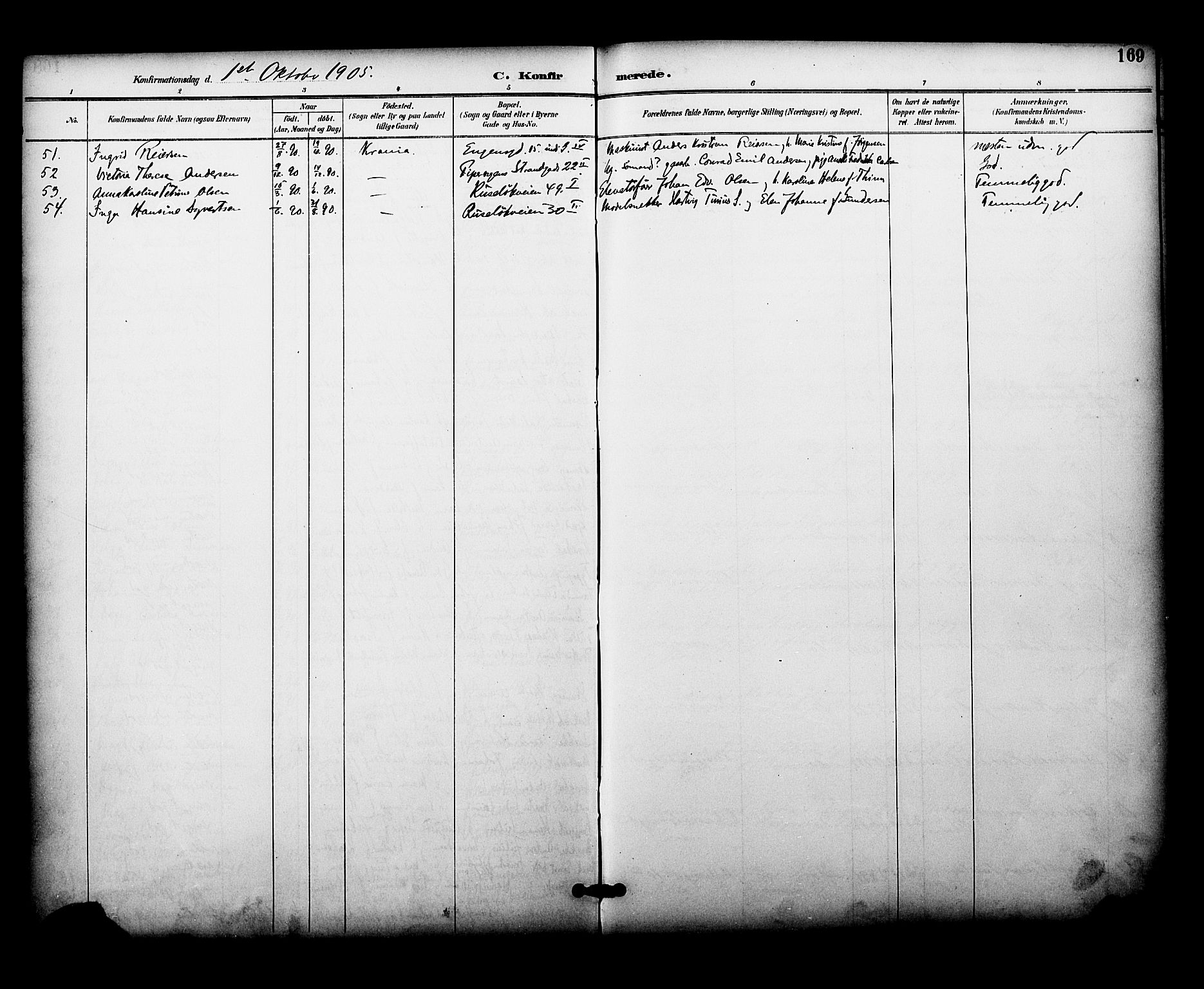 Johannes prestekontor Kirkebøker, SAO/A-10852/F/Fa/L0005: Parish register (official) no. 5, 1893-1907, p. 169