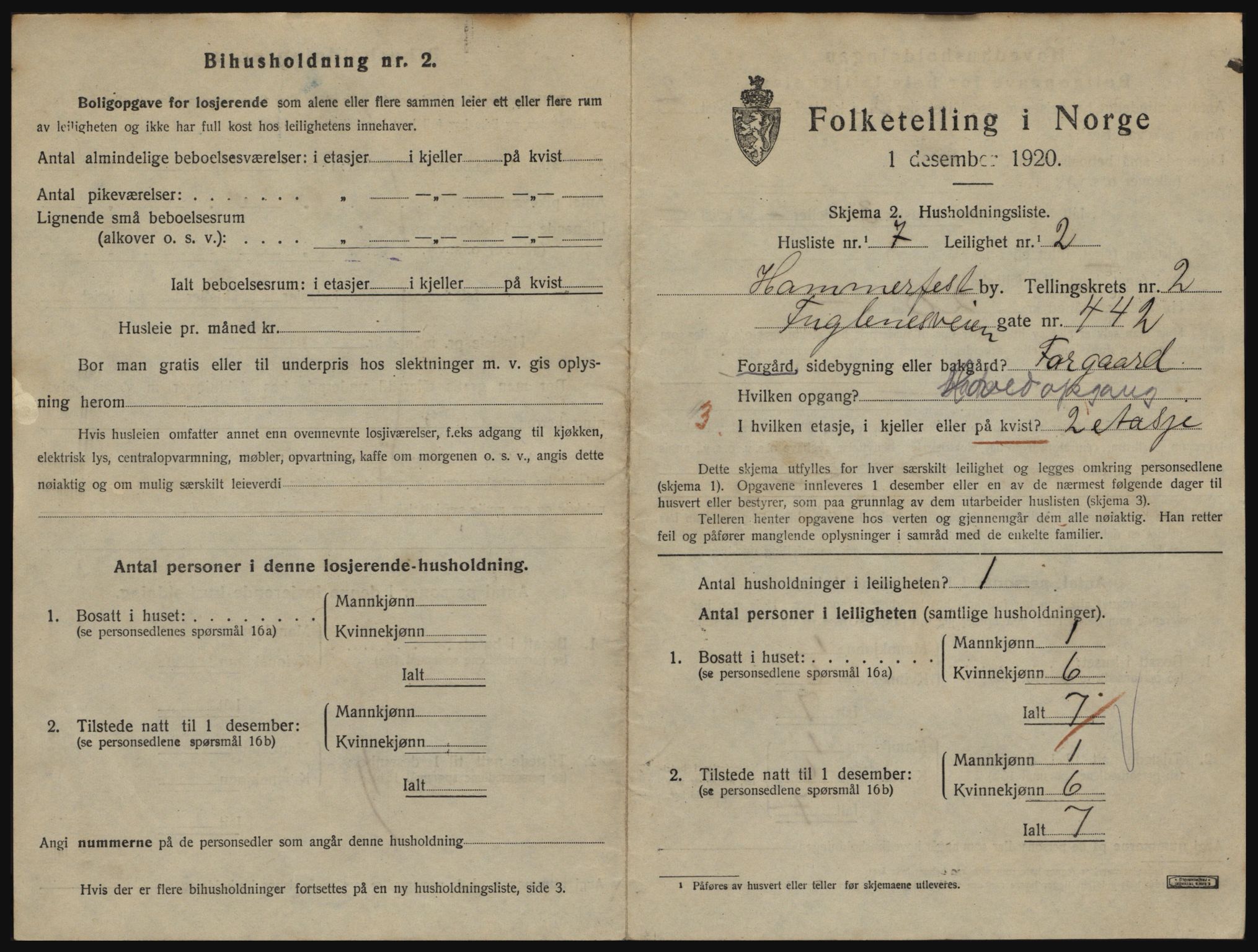 SATØ, 1920 census for Hammerfest, 1920, p. 1902