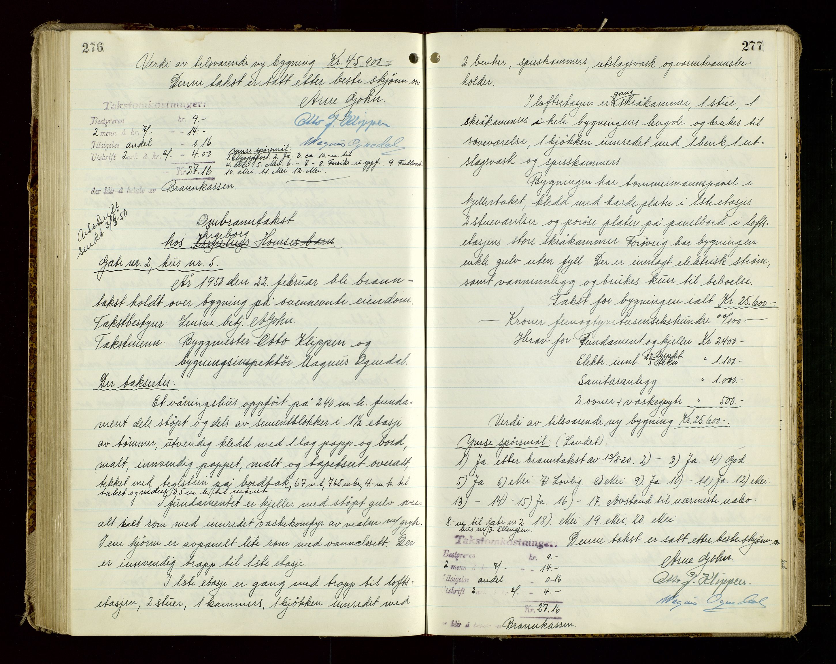 Eigersund lensmannskontor, AV/SAST-A-100171/God/L0013: "Branntakstprotokoll", 1944-1951, p. 276-277