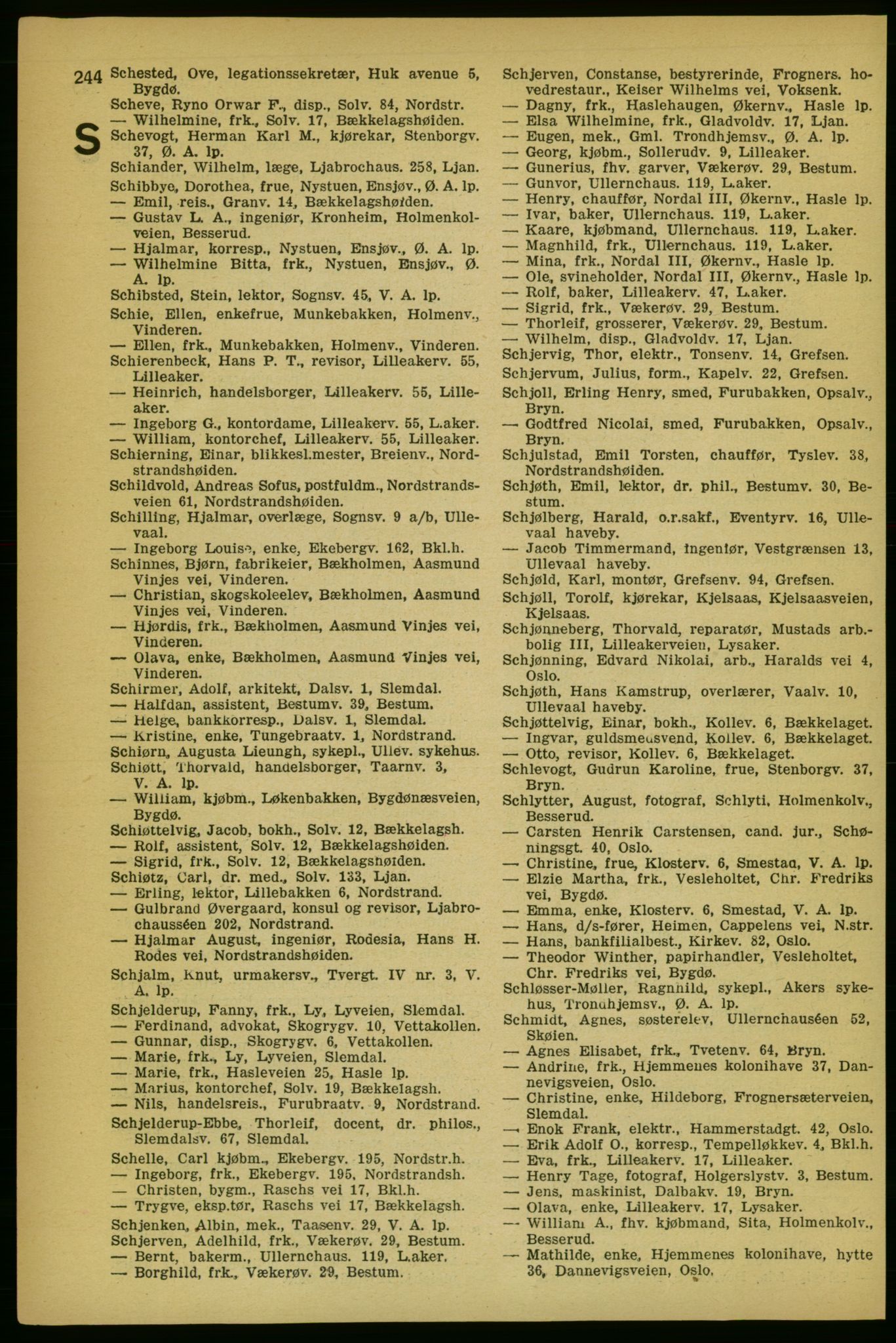 Aker adressebok/adressekalender, PUBL/001/A/004: Aker adressebok, 1929, p. 244