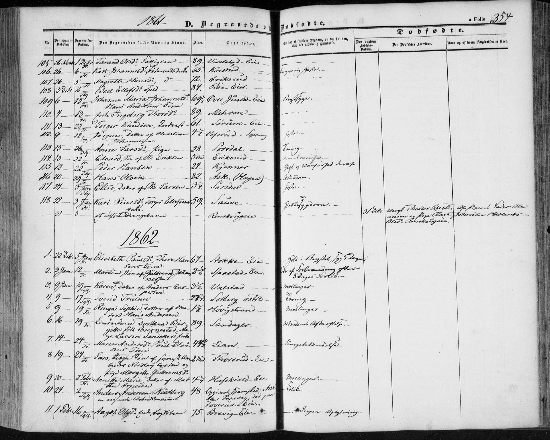 Lier kirkebøker, SAKO/A-230/F/Fa/L0012: Parish register (official) no. I 12, 1854-1864, p. 354